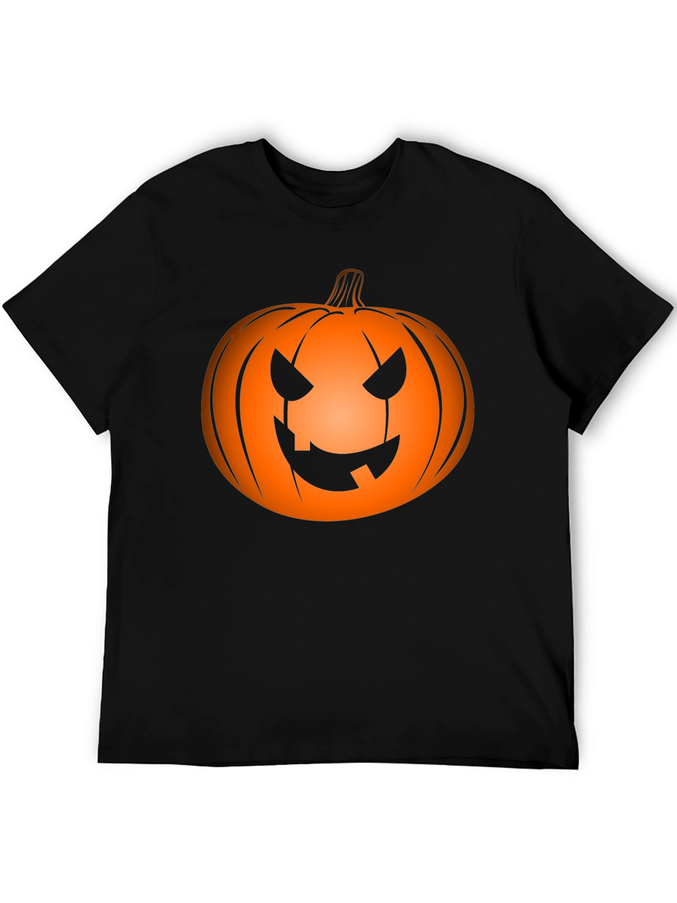 Halloween Pumpkin Graphic Tee - Black Holiday T-Shirt