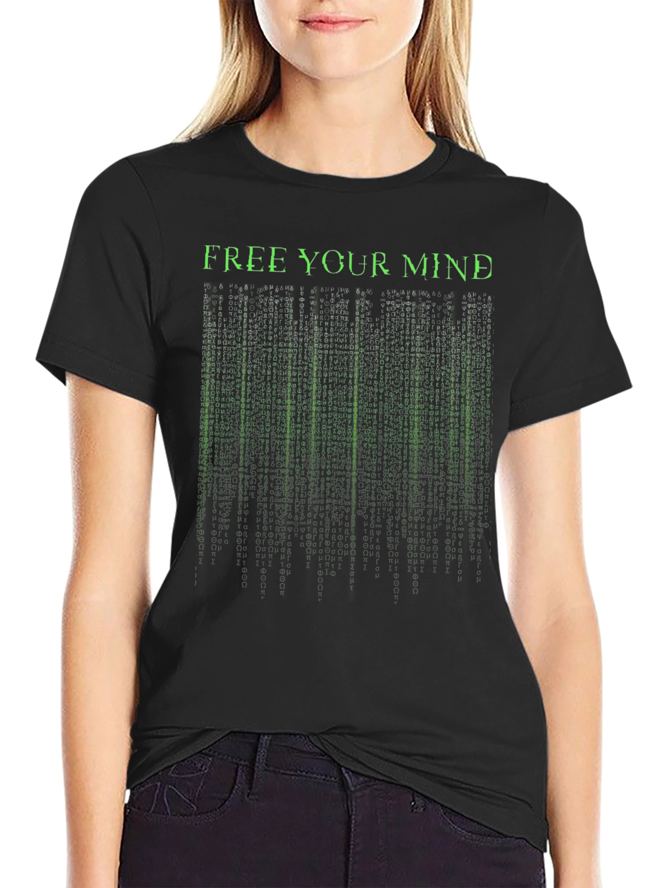Free Your Mind Matrix Style Graphic T-Shirt