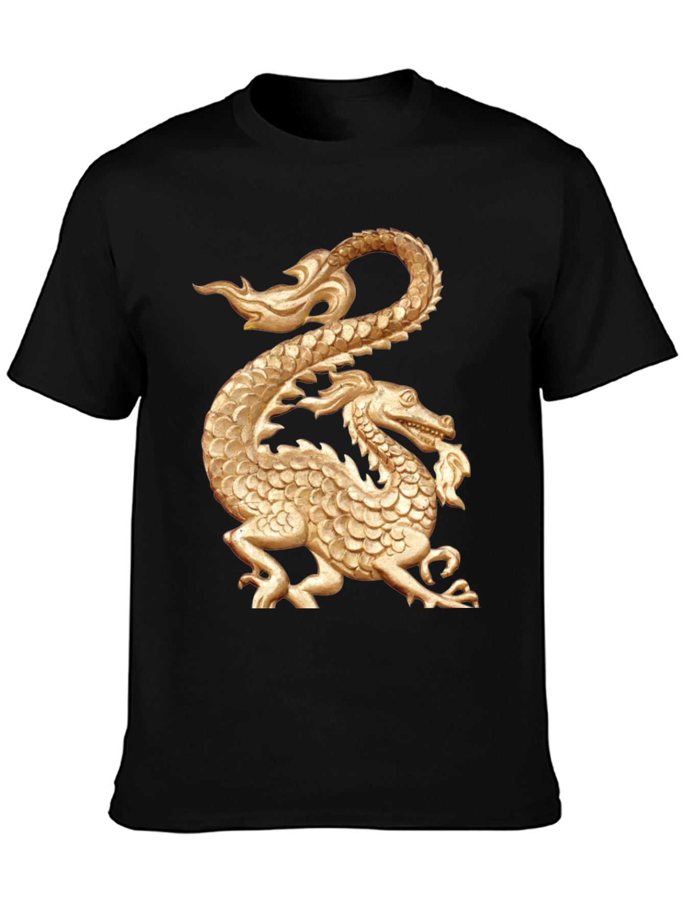 Golden Dragon Graphic Black T-Shirt