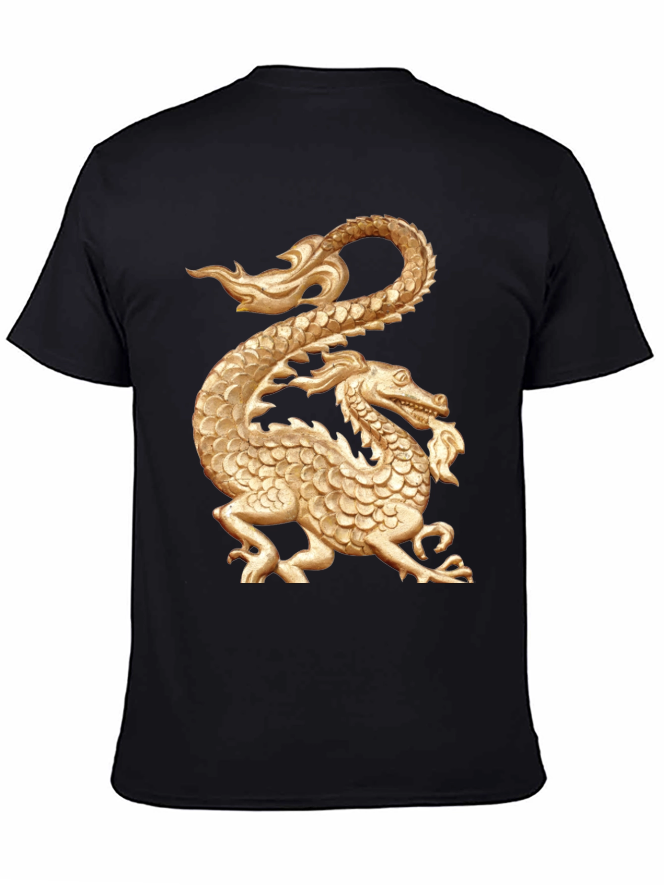 Golden Dragon Graphic Black T-Shirt