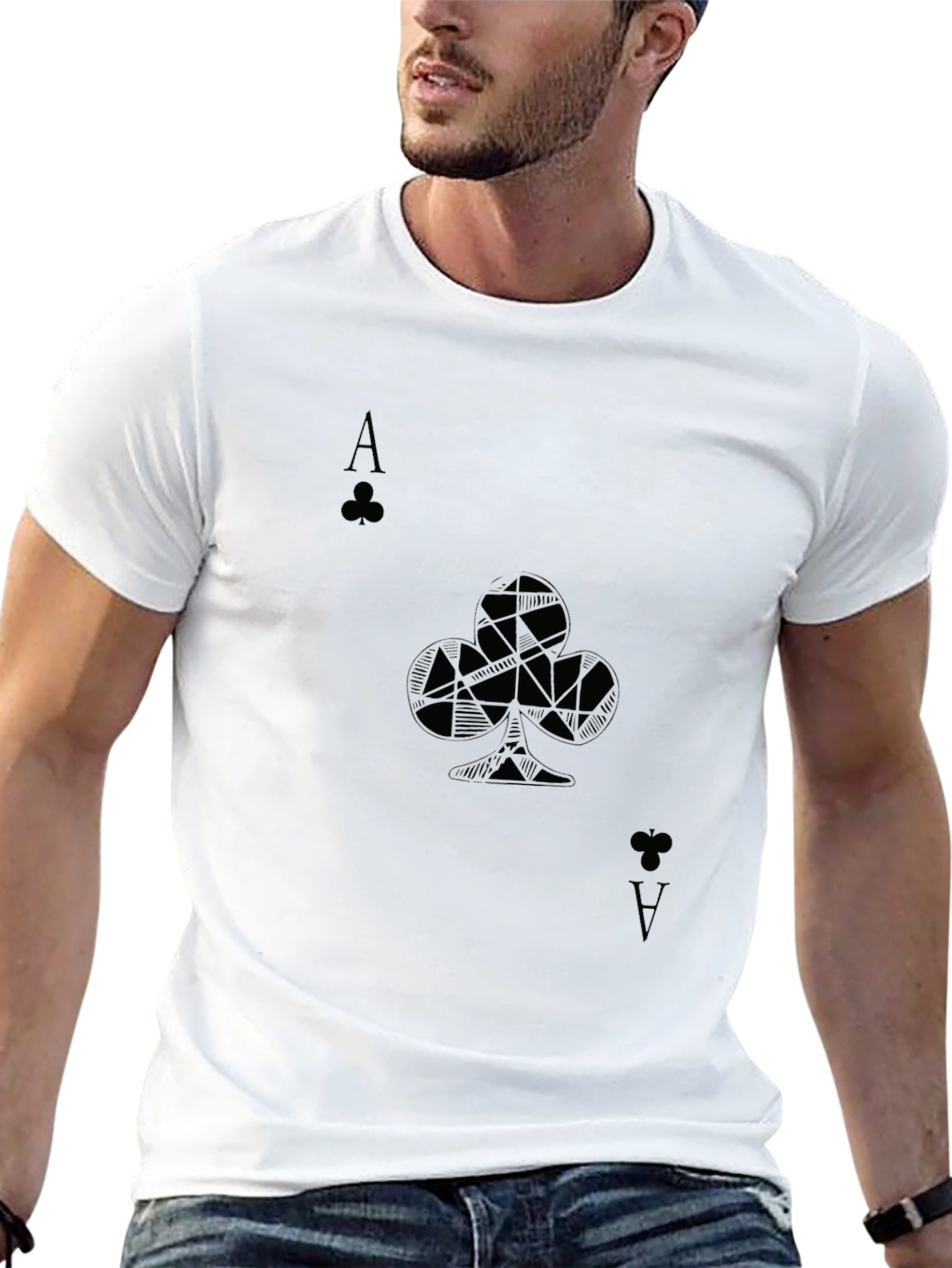 Ace of Clubs Graphic Tee - Stylish Black T-Shirt