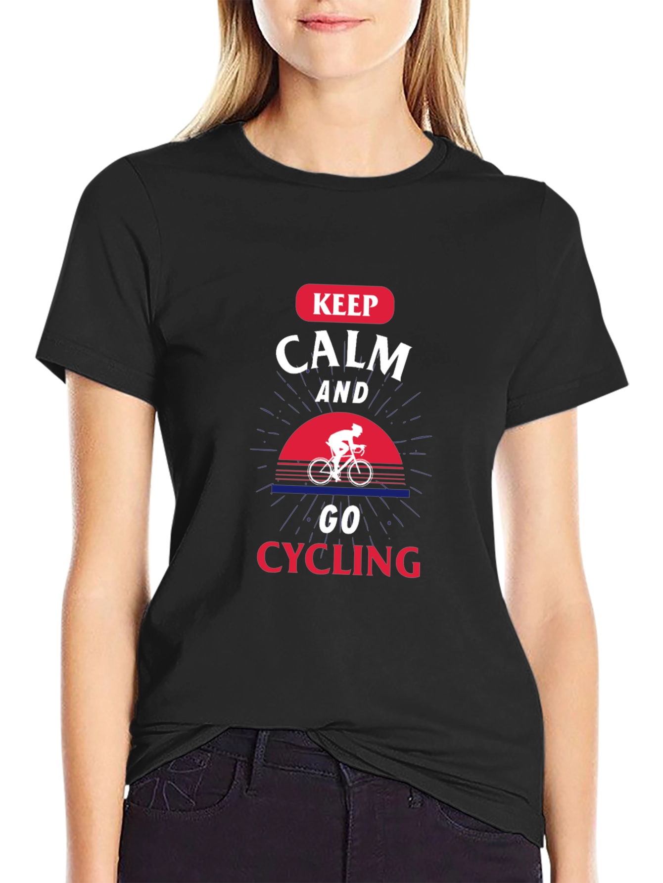 Keep Calm and Go Cycling Black T-Shirt