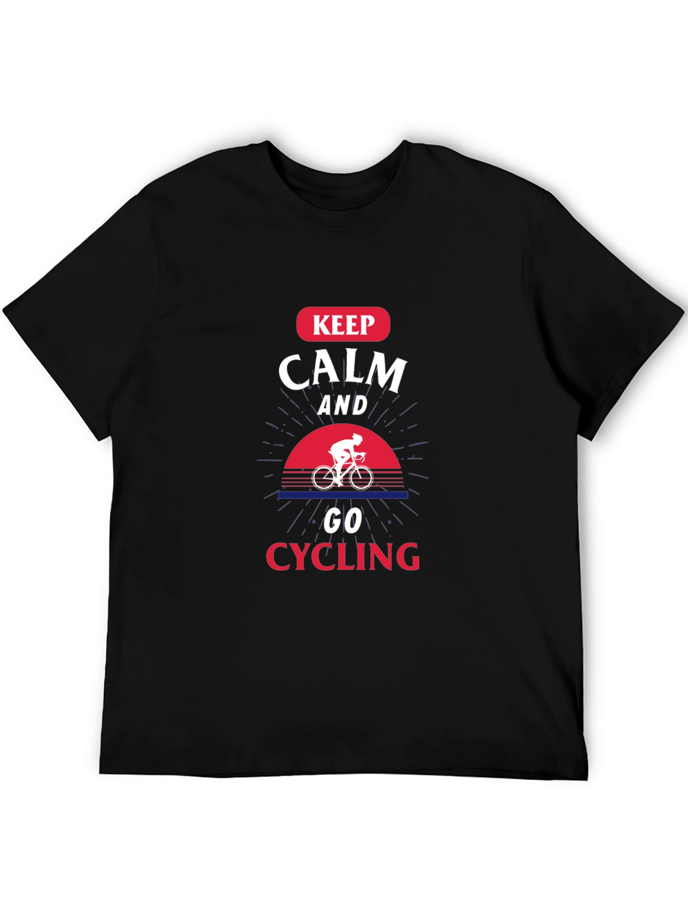 Keep Calm and Go Cycling Black T-Shirt