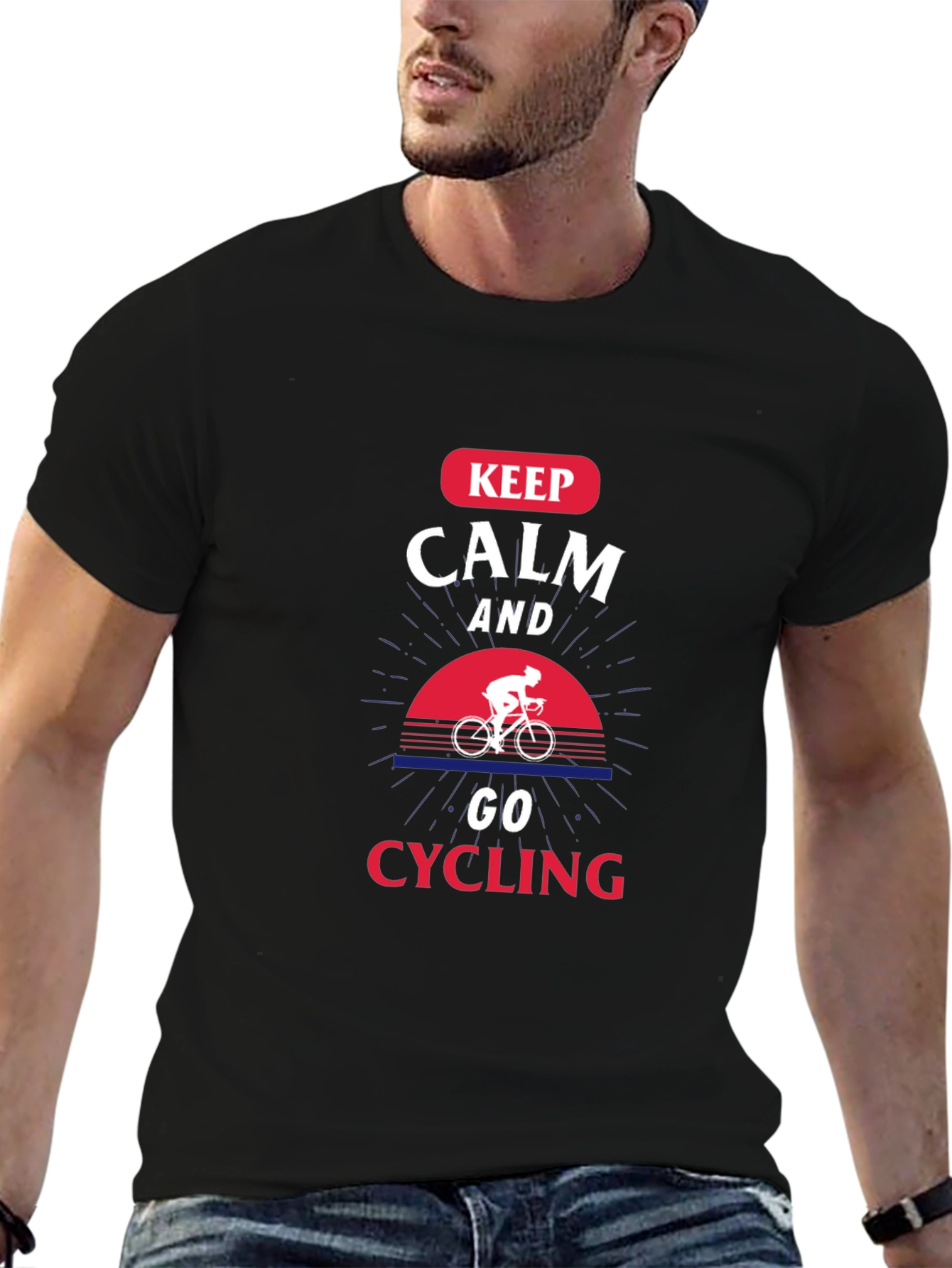 Keep Calm and Go Cycling Black T-Shirt