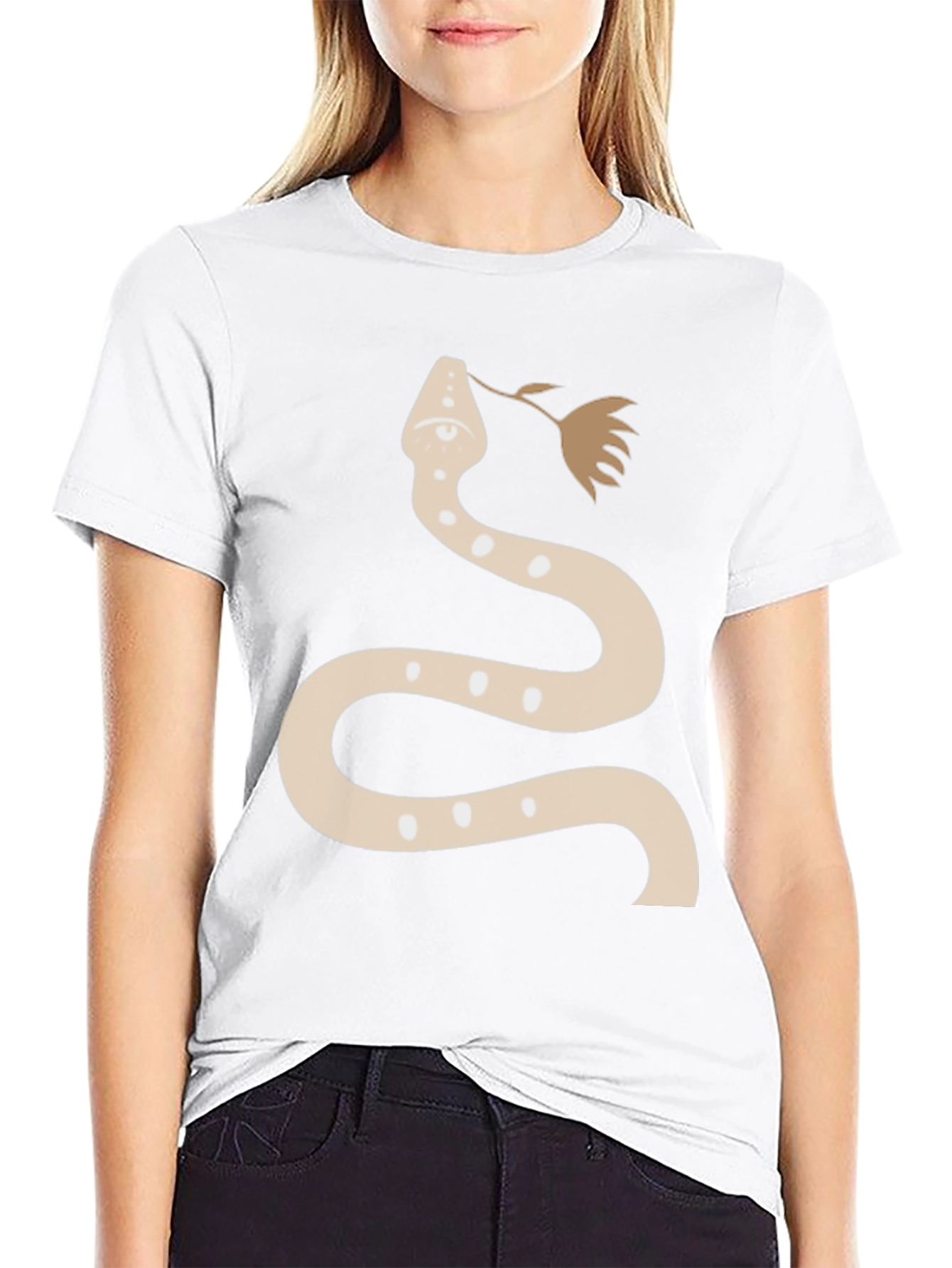 Snake & Flower Graphic T-Shirt - Modern Unisex Tee