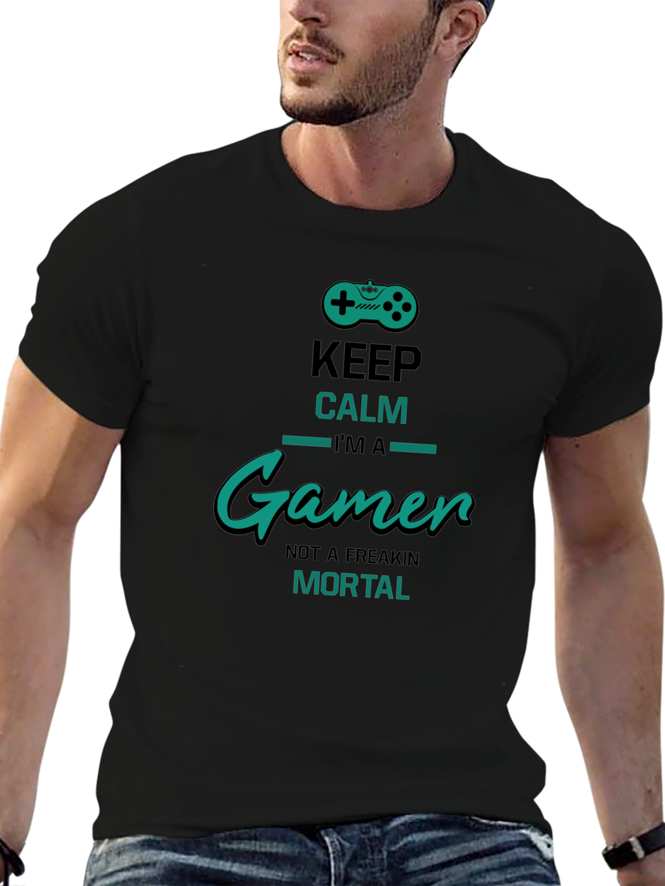 Keep Calm Gamer T-Shirt - Black Cotton Tee
