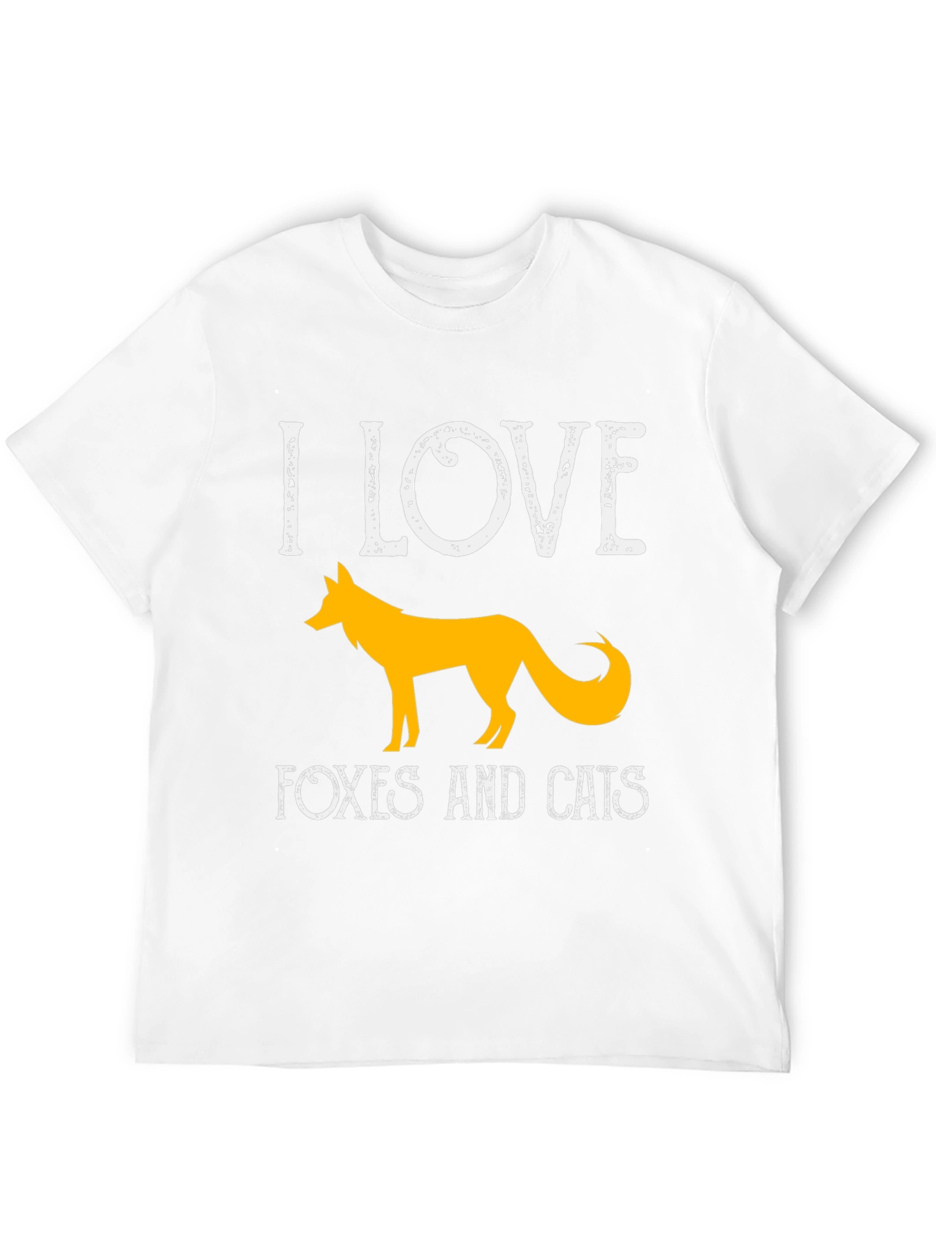 I Love Foxes And Cats Black T-Shirt