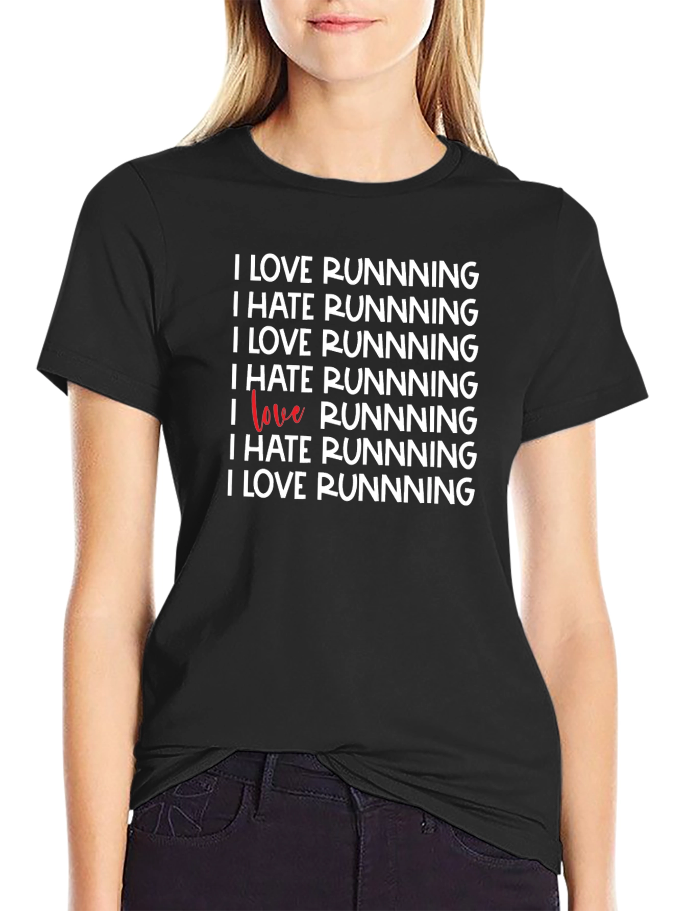 I Love/Hate Running T-Shirt Funny Gym Tee