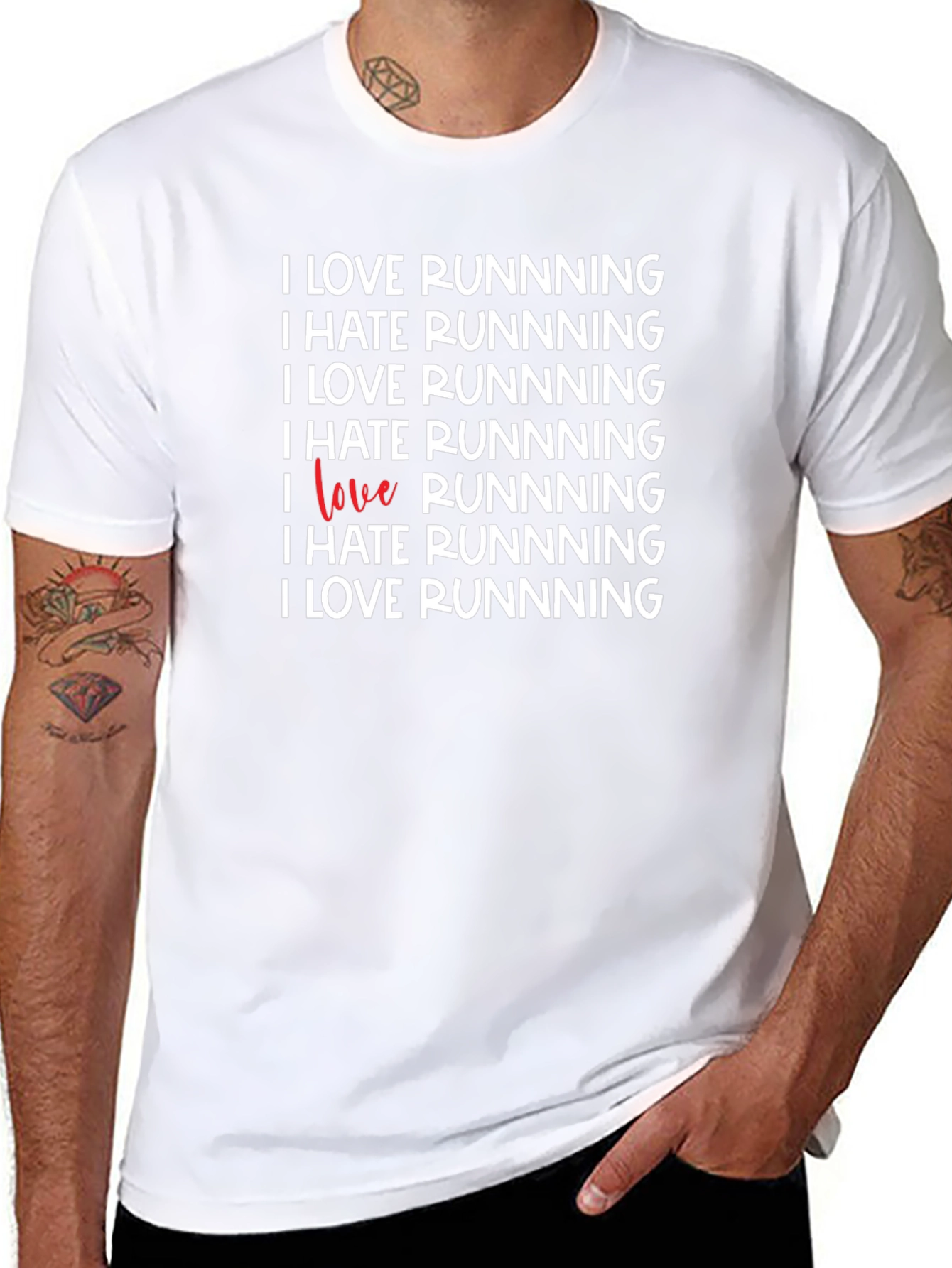I Love/Hate Running T-Shirt Funny Gym Tee