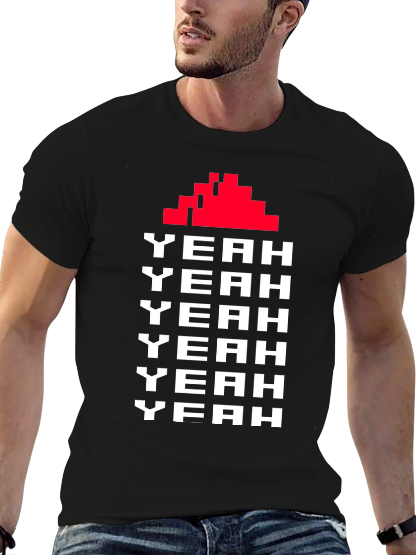 Retro Arcade Game Yeah Text Graphic Tee
