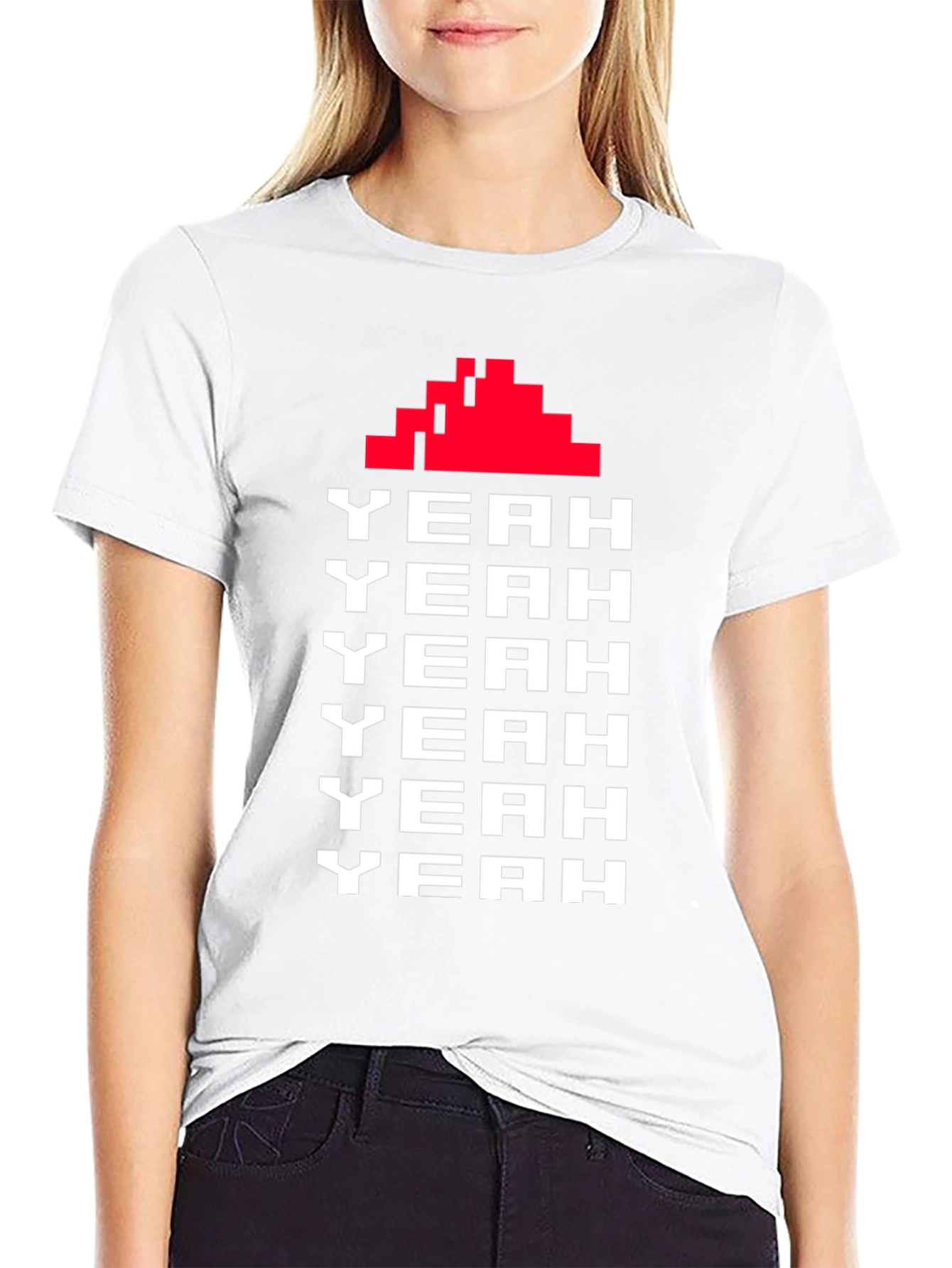 Retro Arcade Game Yeah Text Graphic Tee