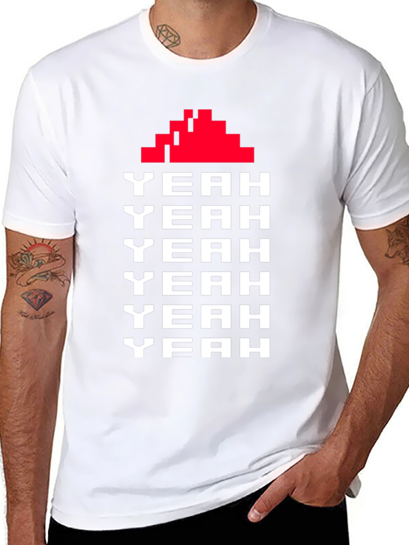 Retro Arcade Game Yeah Text Graphic Tee