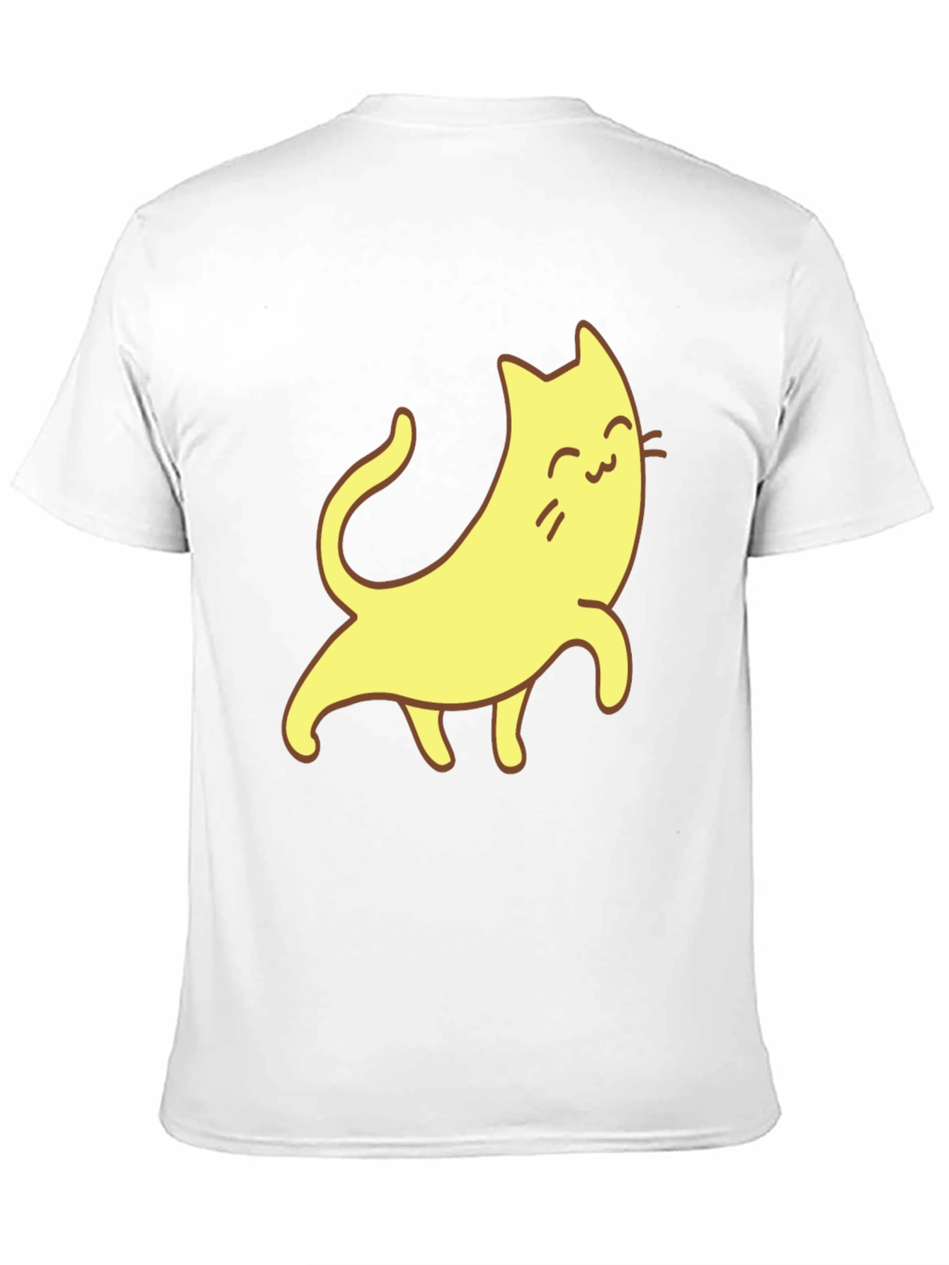 Cute Cartoon Cat Graphic Tee - Unisex Black T-Shirt