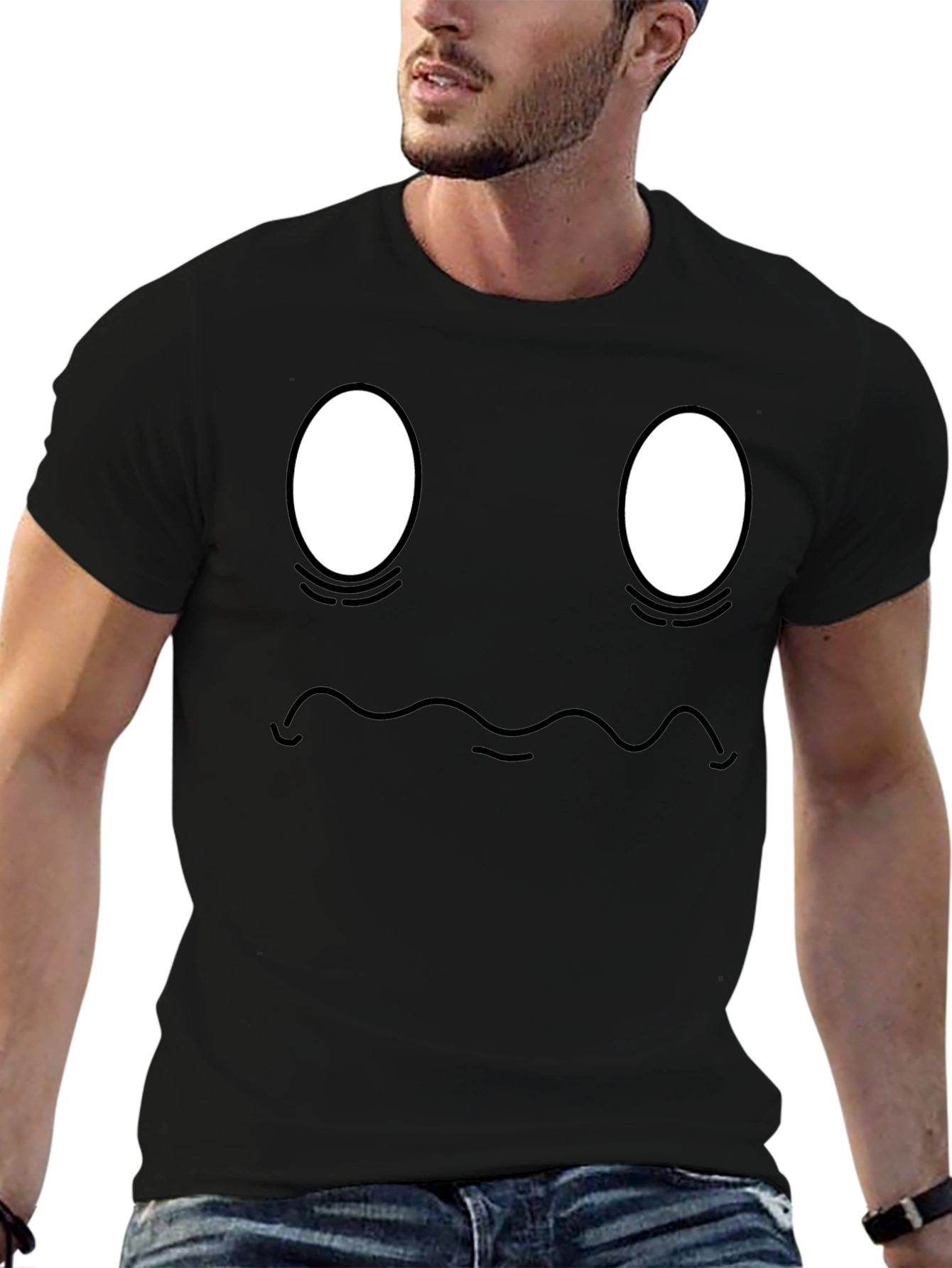 Funny Face Graphic Black T-Shirt