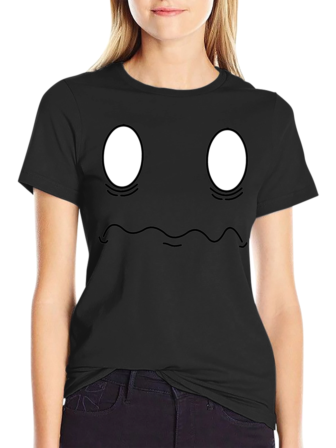 Funny Face Graphic Black T-Shirt