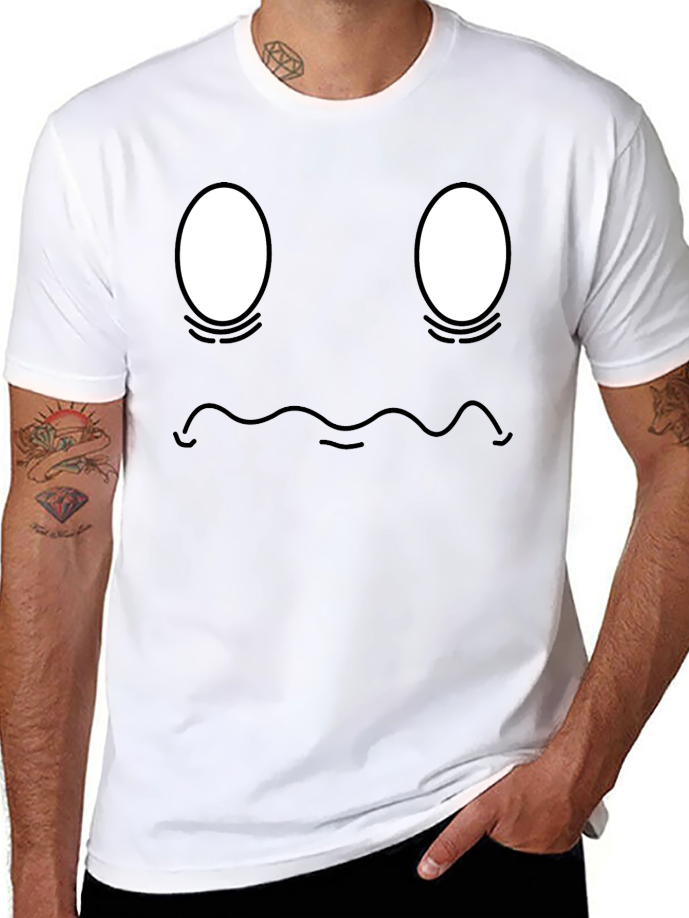 Funny Face Graphic Black T-Shirt