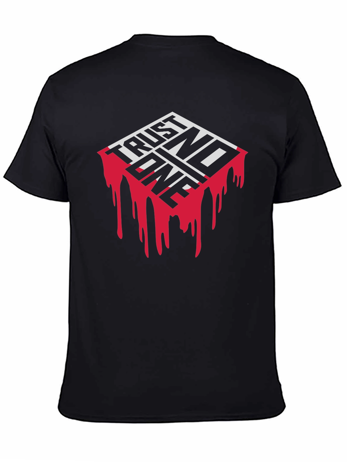 Trust No One Graphic Print Black T-Shirt