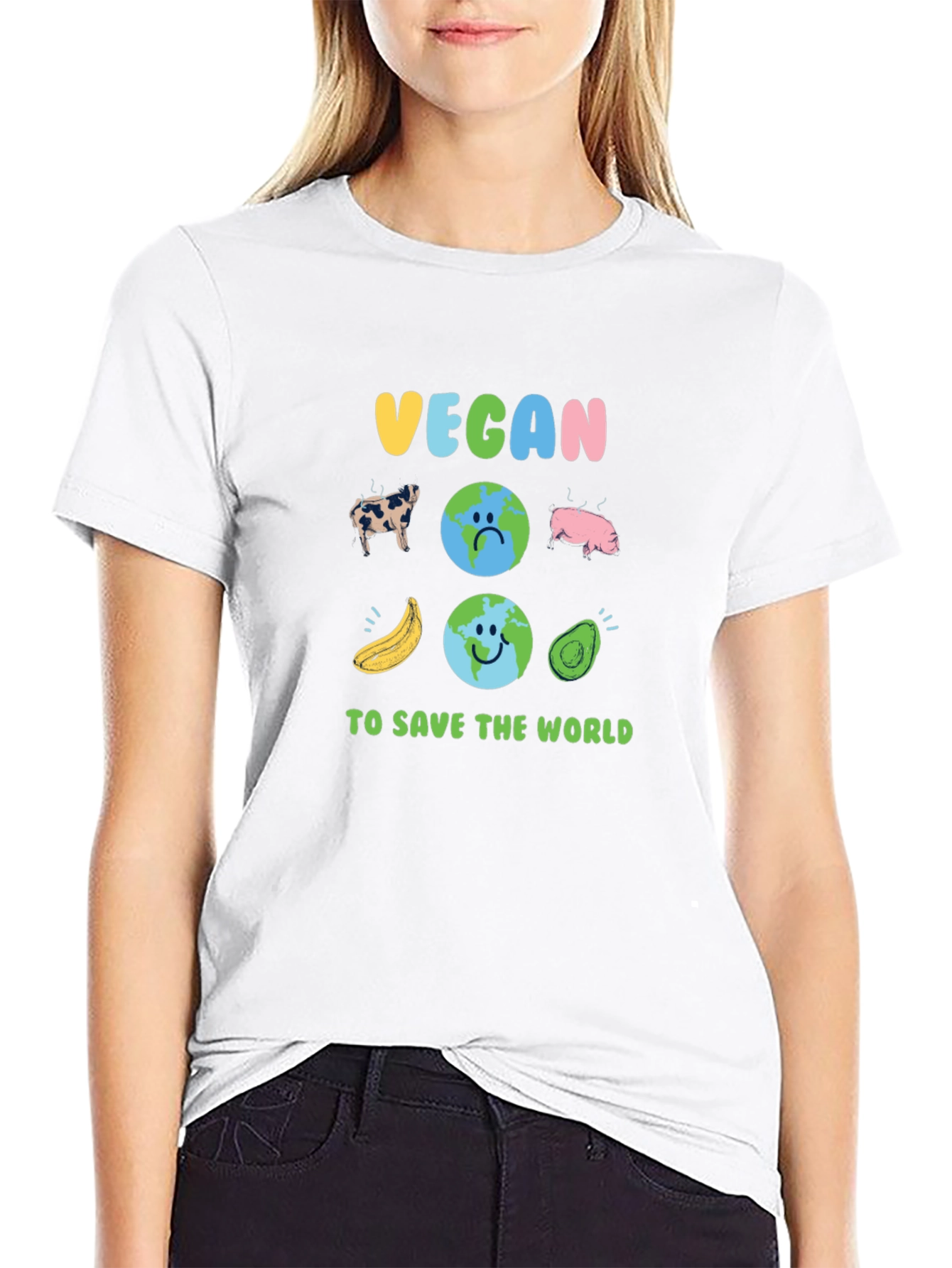 Vegan to Save the World Graphic T-Shirt