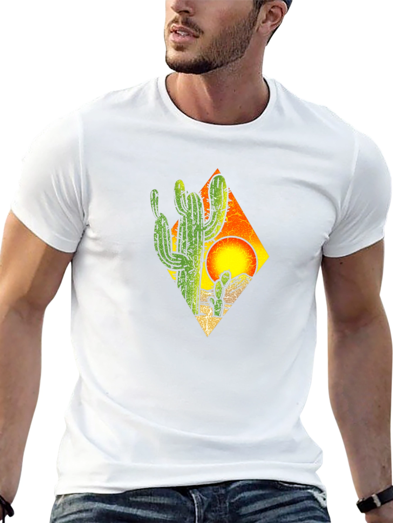 Cactus Sunset Graphic Tee - Desert Style