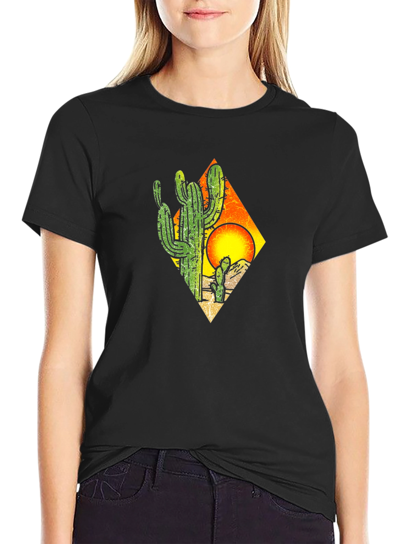 Cactus Sunset Graphic Tee - Desert Style