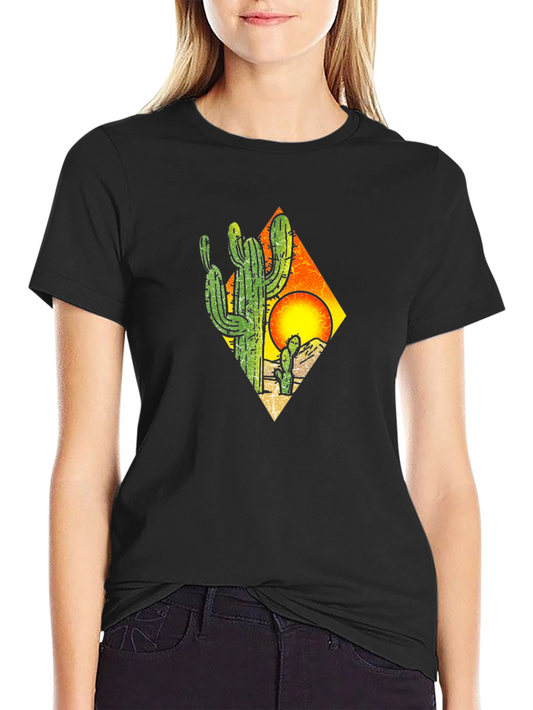 Cactus Sunset Graphic Tee - Desert Style