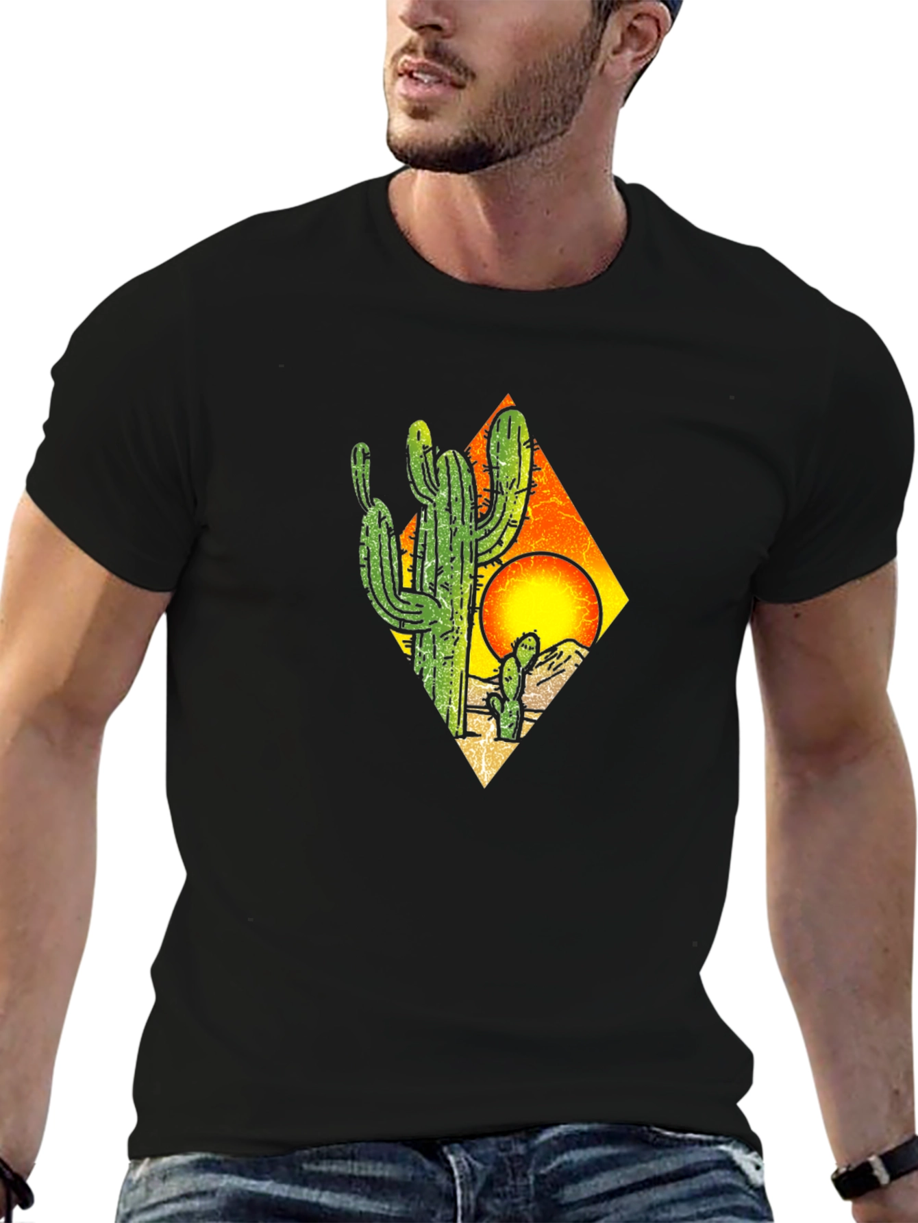 Cactus Sunset Graphic Tee - Desert Style