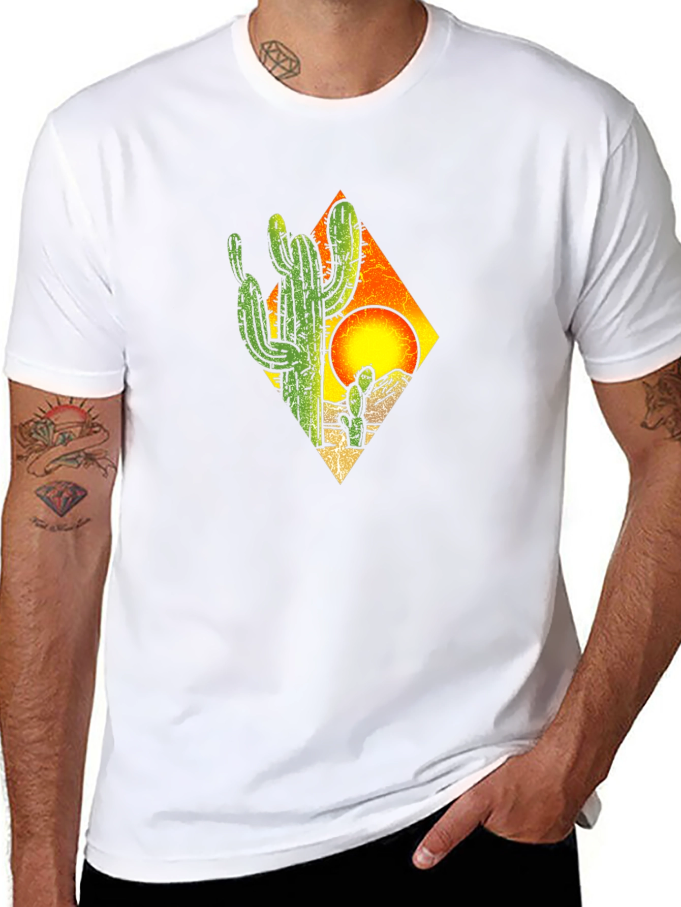 Cactus Sunset Graphic Tee - Desert Style