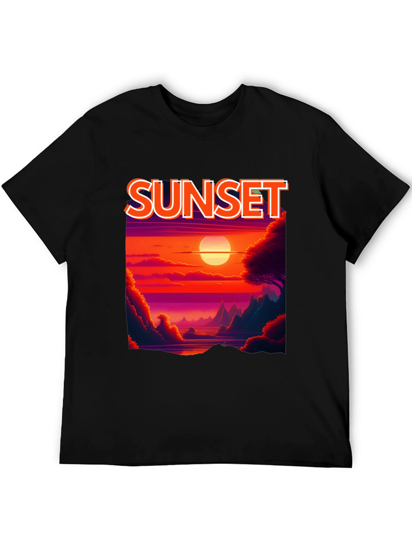 Sunset Graphic T-Shirt - Vibrant Landscape Tee