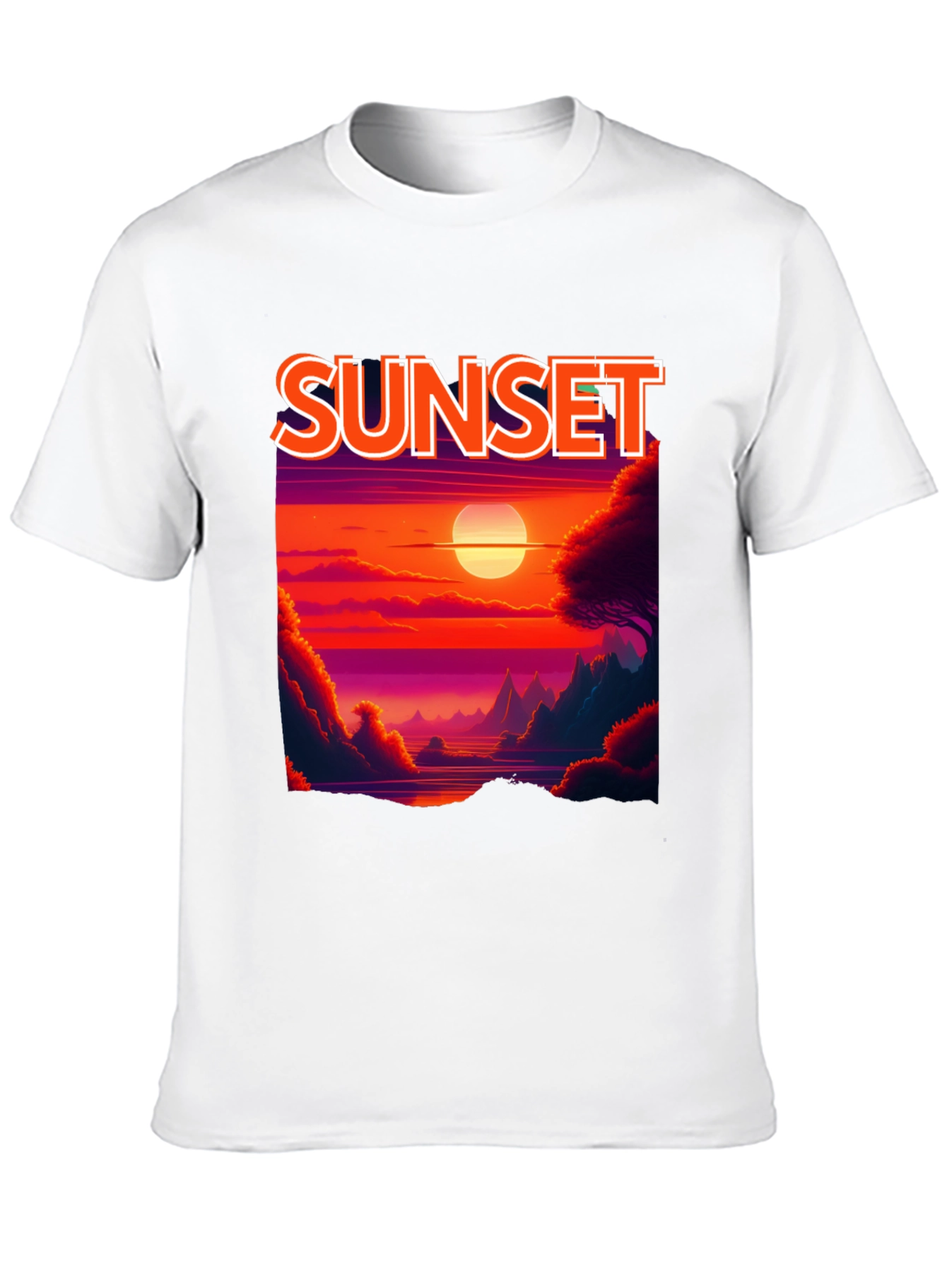 Sunset Graphic T-Shirt - Vibrant Landscape Tee