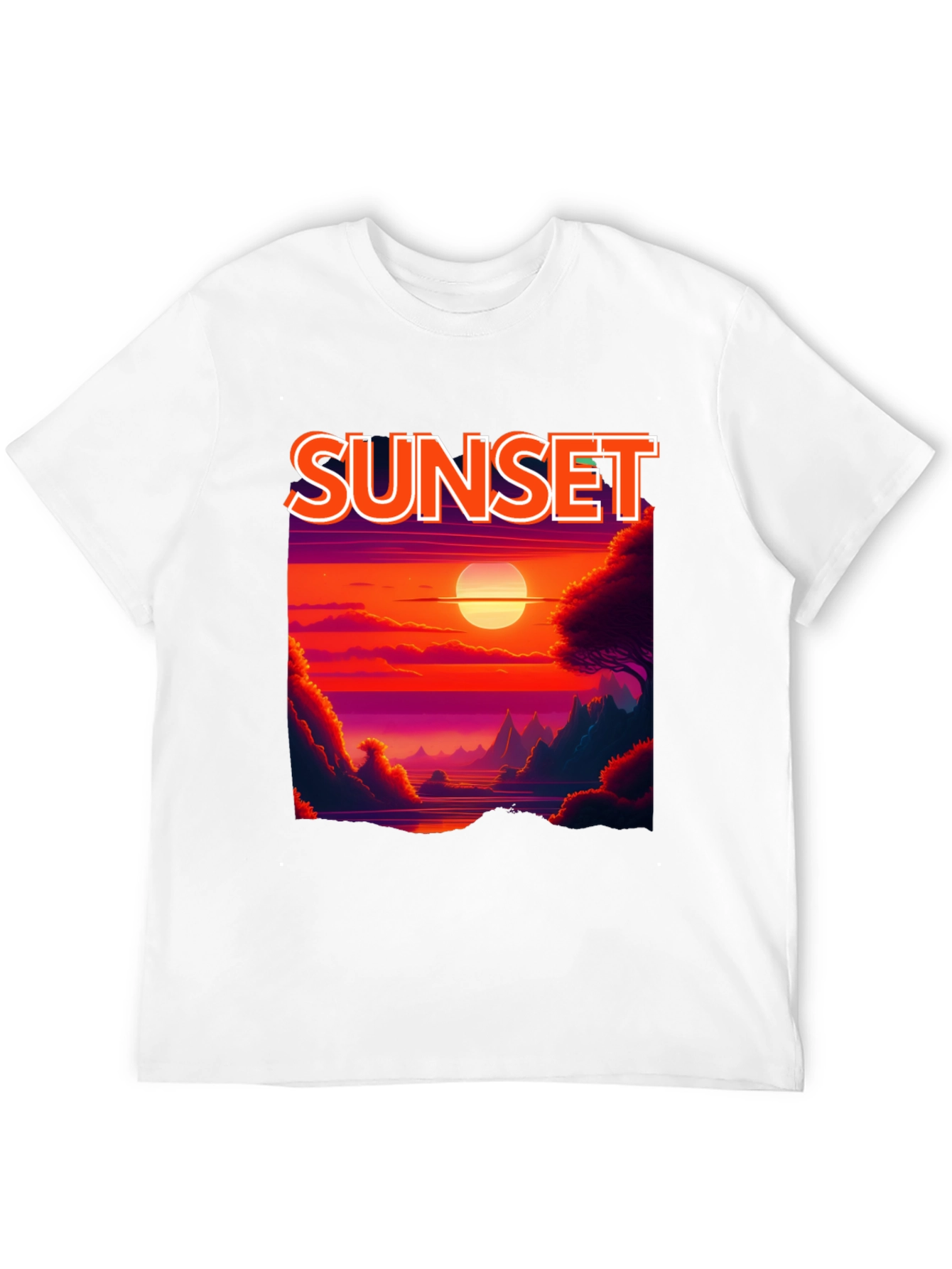 Sunset Graphic T-Shirt - Vibrant Landscape Tee