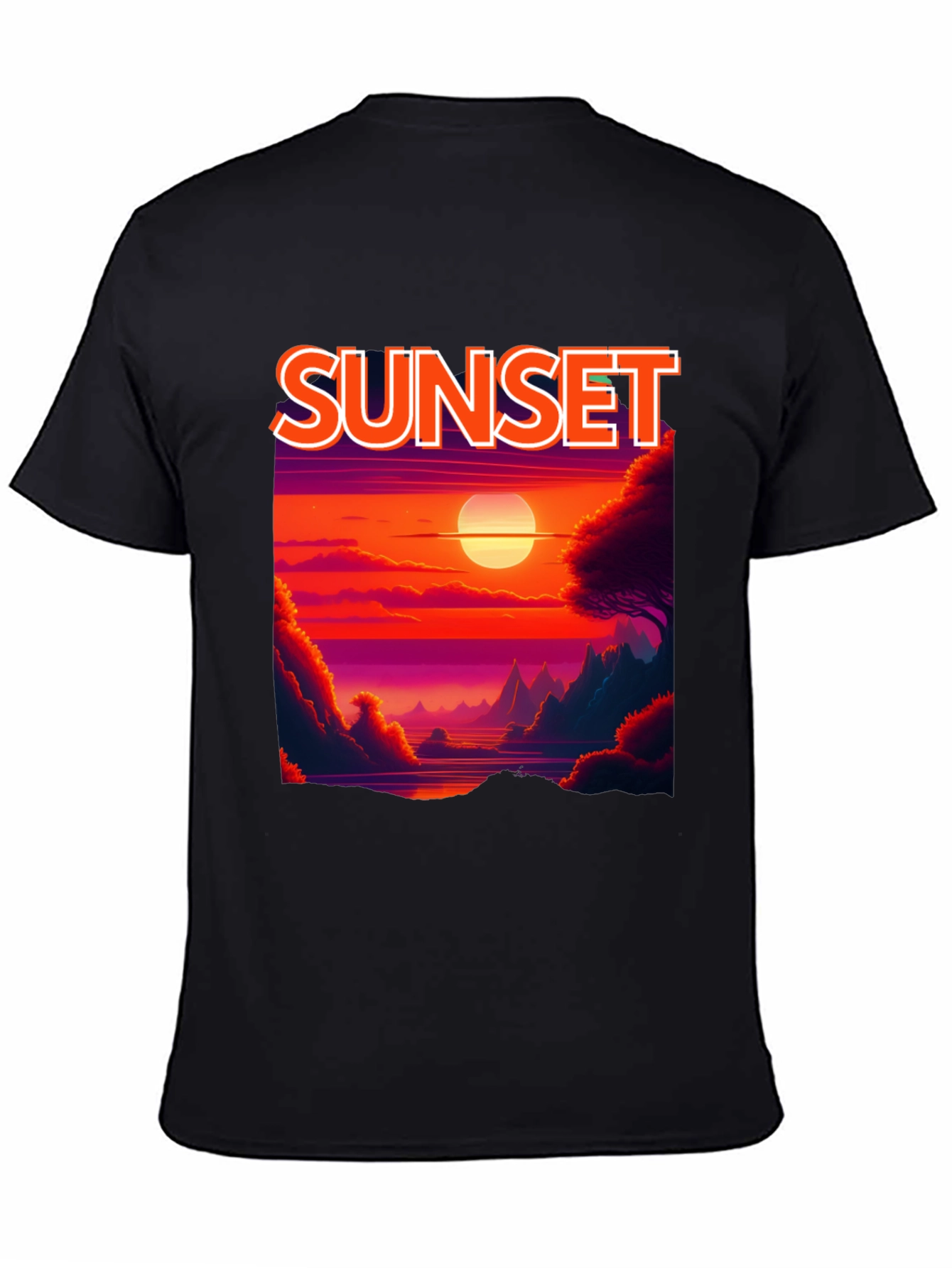 Sunset Graphic T-Shirt - Vibrant Landscape Tee