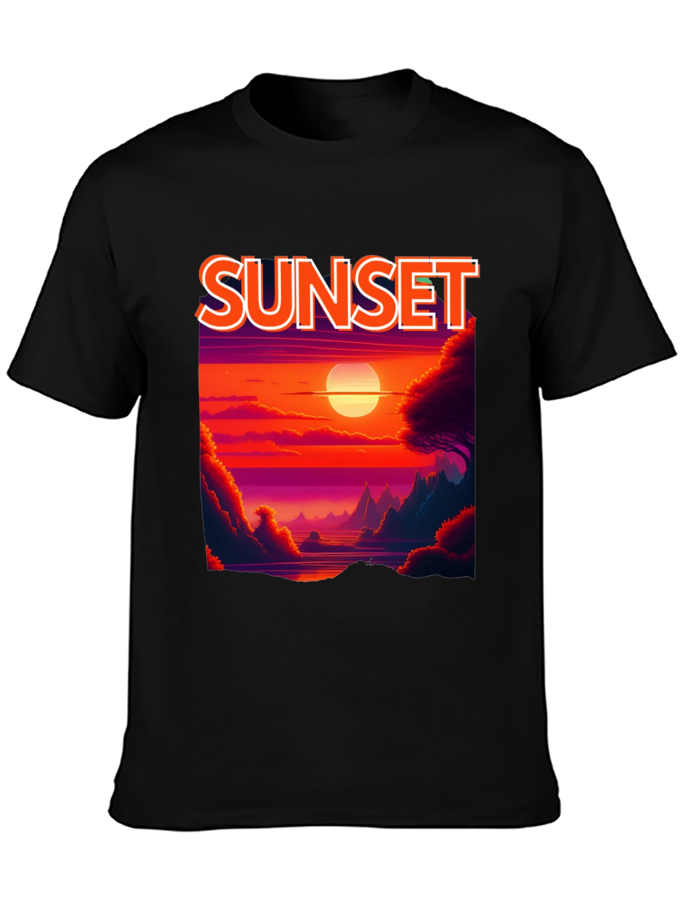 Sunset Graphic T-Shirt - Vibrant Landscape Tee
