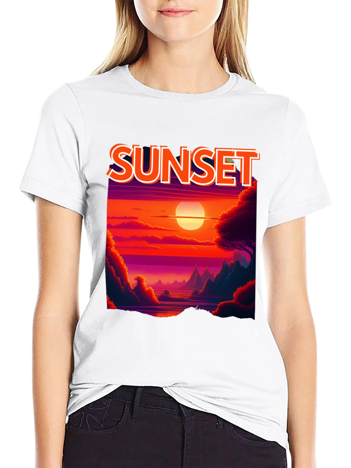 Sunset Graphic T-Shirt - Vibrant Landscape Tee