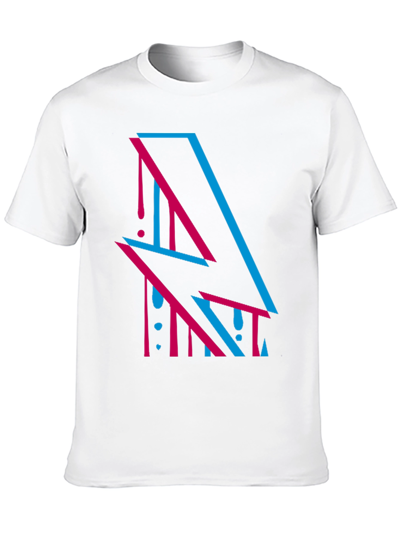Abstract Lightning Bolt Graphic Tee - Stylish Black T-Shirt