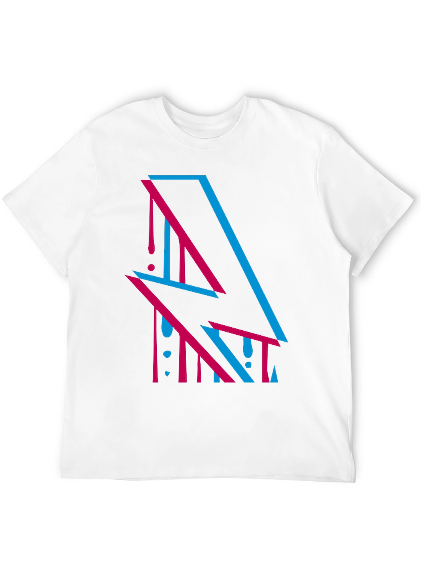 Abstract Lightning Bolt Graphic Tee - Stylish Black T-Shirt