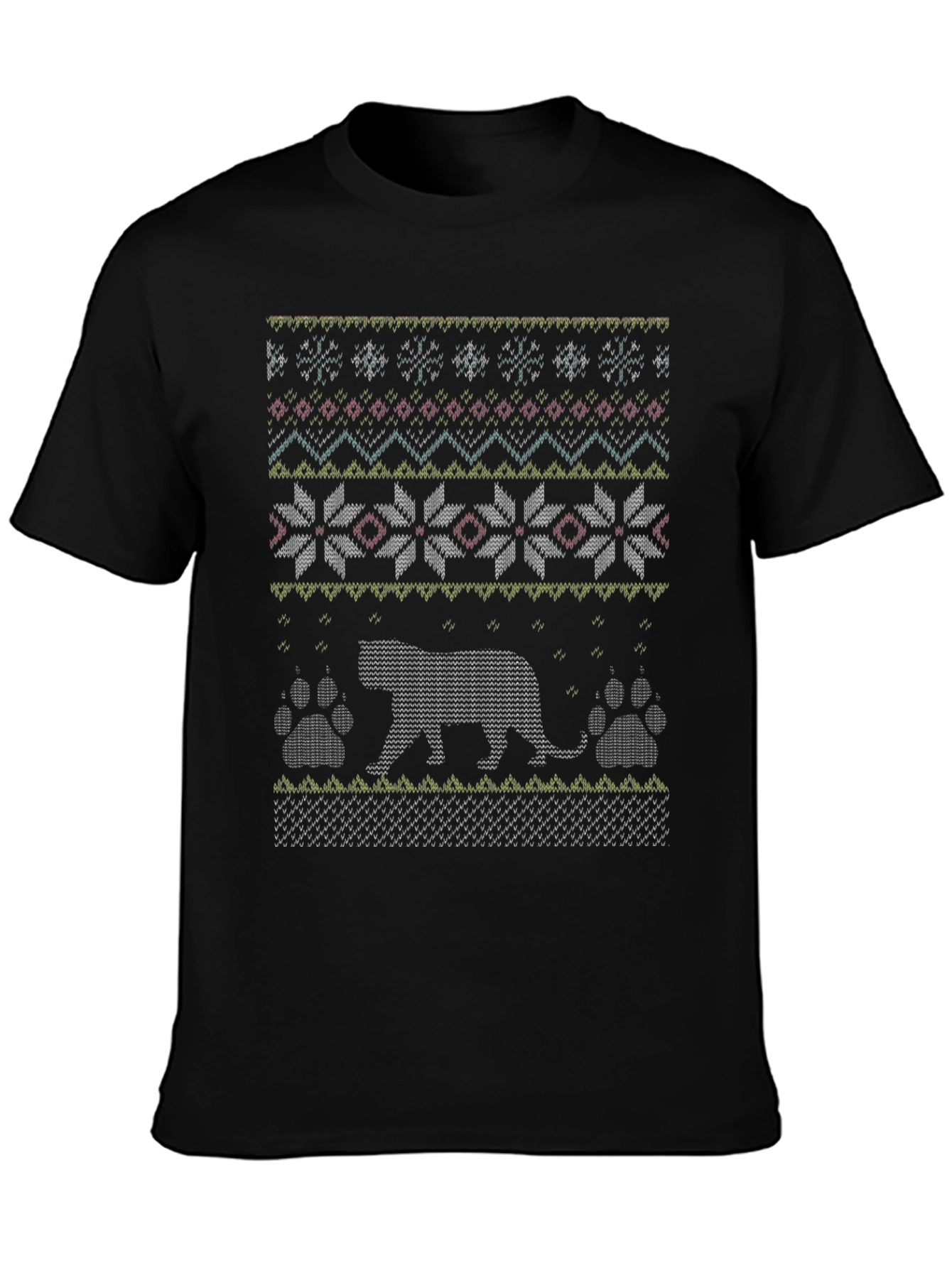 Ugly Christmas Sweater T-Shirt - Black Panther