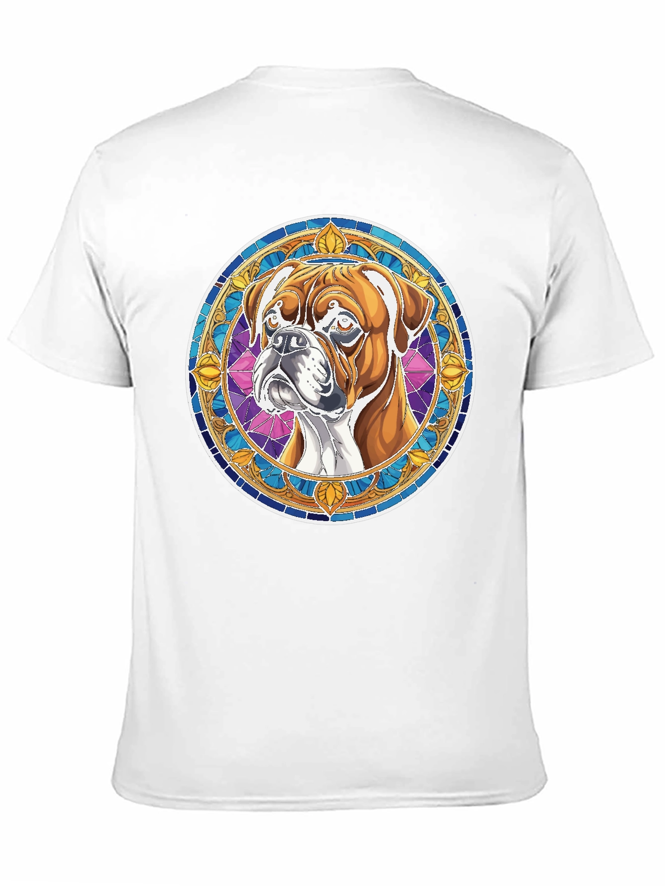 Boxer Dog Stained Glass Style Graphic Tee