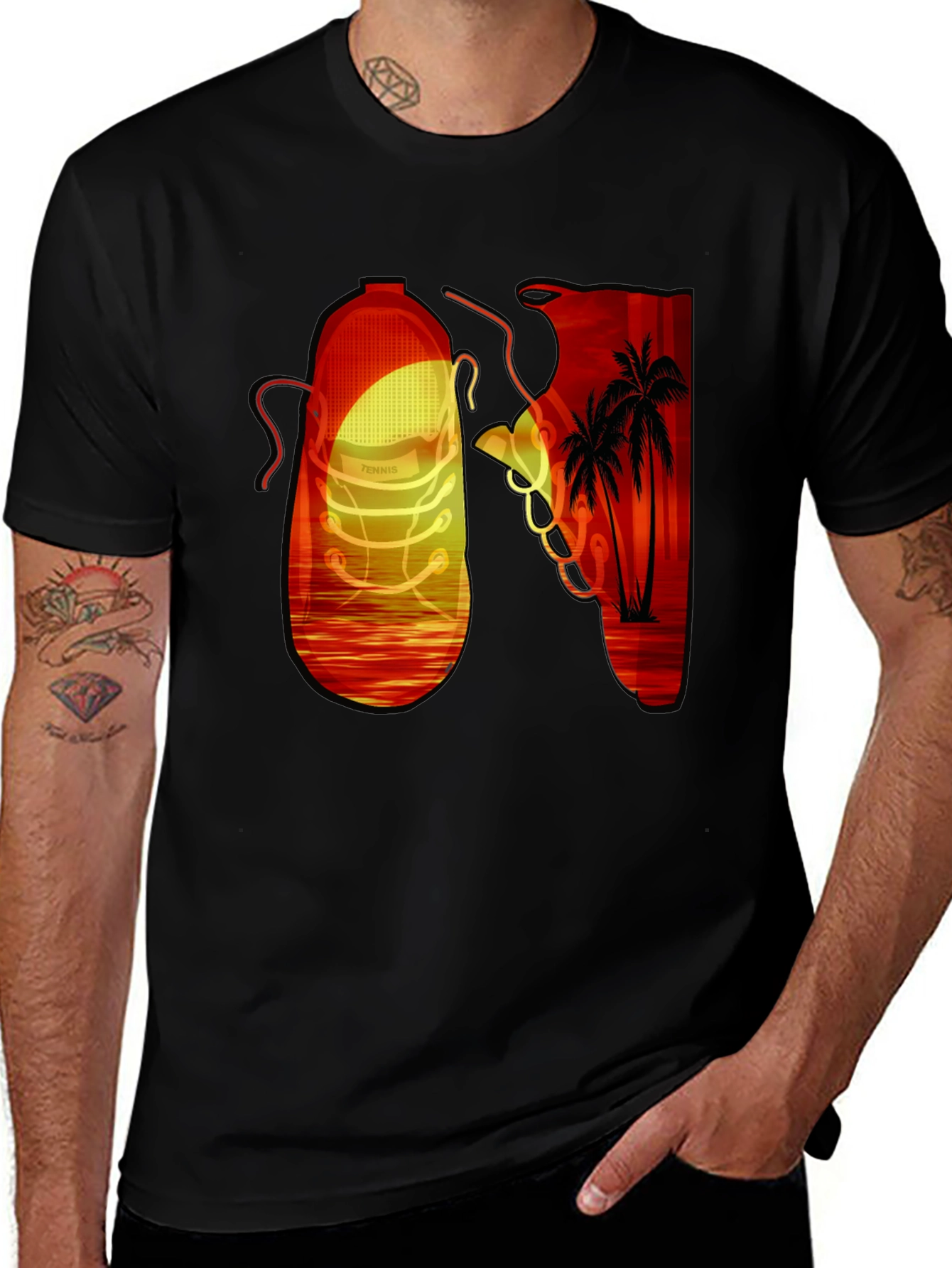 Sunset Palms Sneaker Graphic Tee