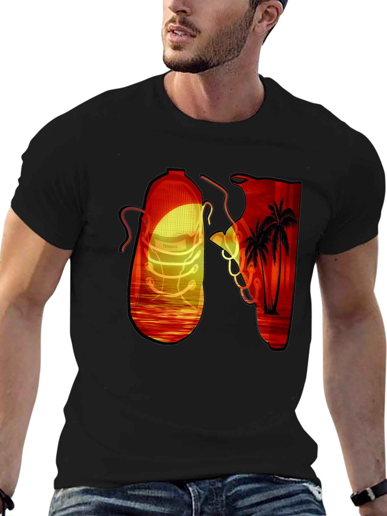 Sunset Palms Sneaker Graphic Tee