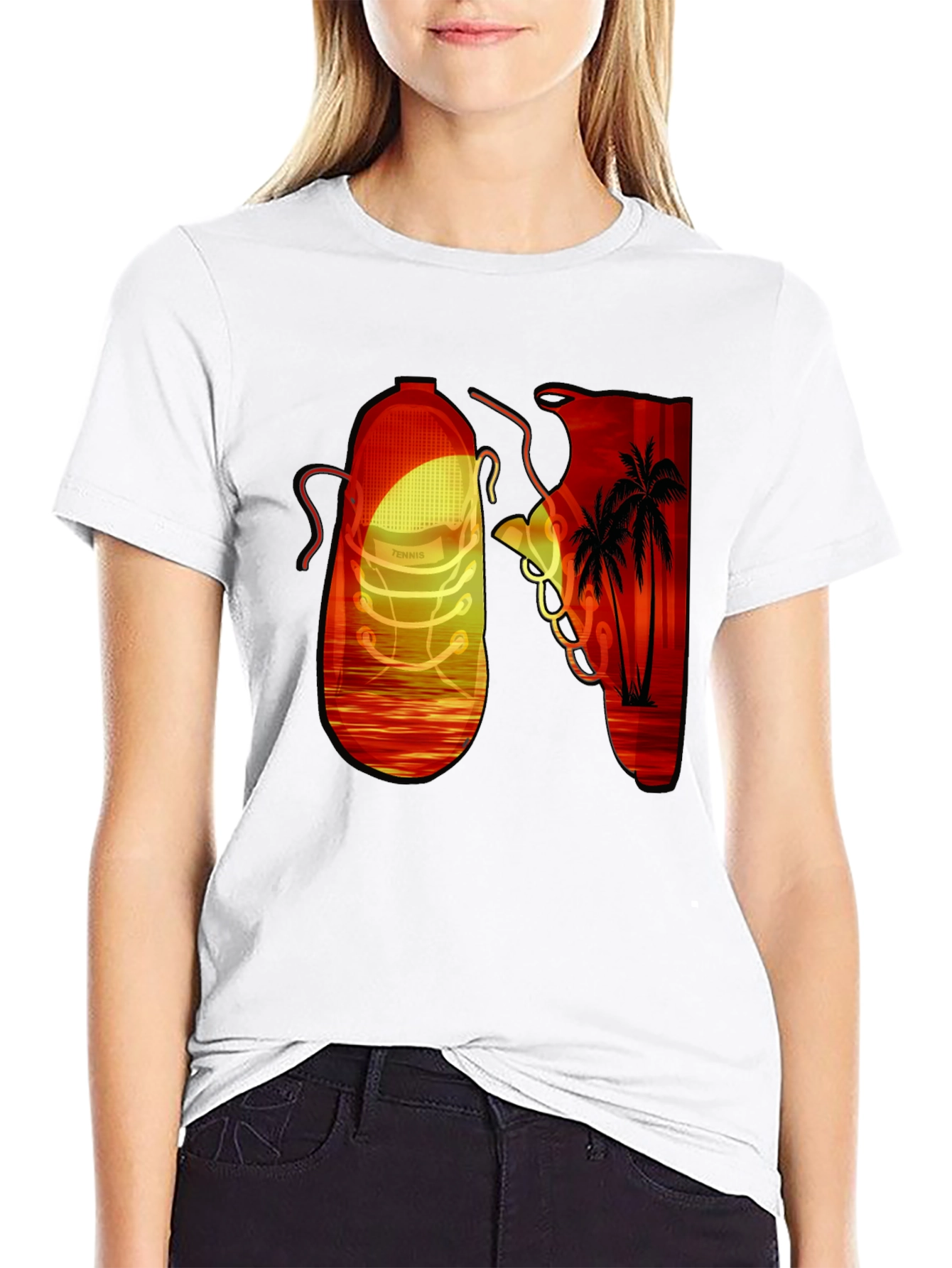 Sunset Palms Sneaker Graphic Tee