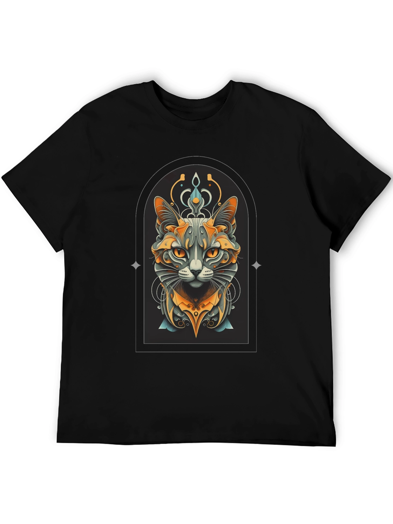 Mystic Cat Graphic Tee - Unisex Black T-Shirt