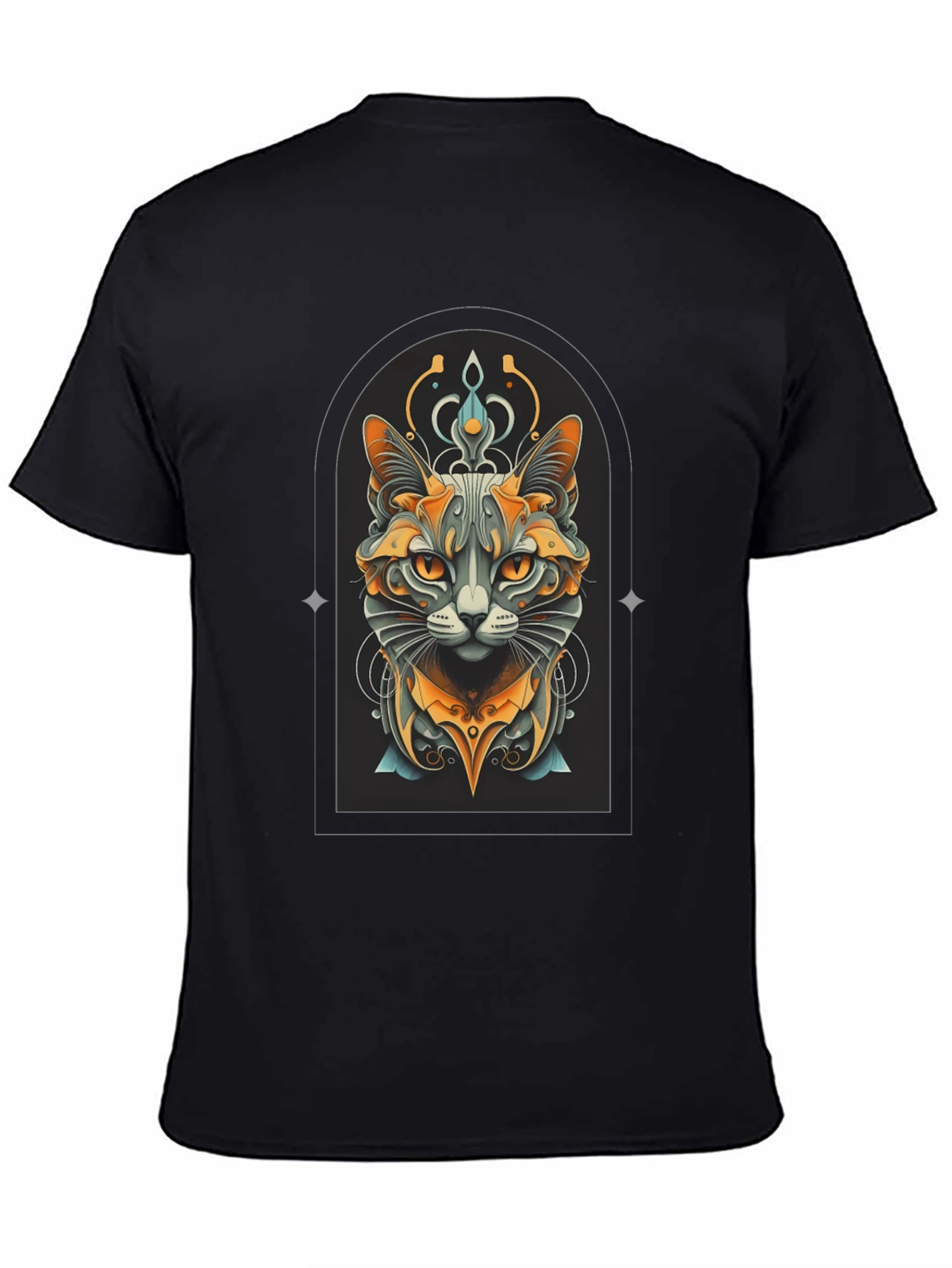 Mystic Cat Graphic Tee - Unisex Black T-Shirt