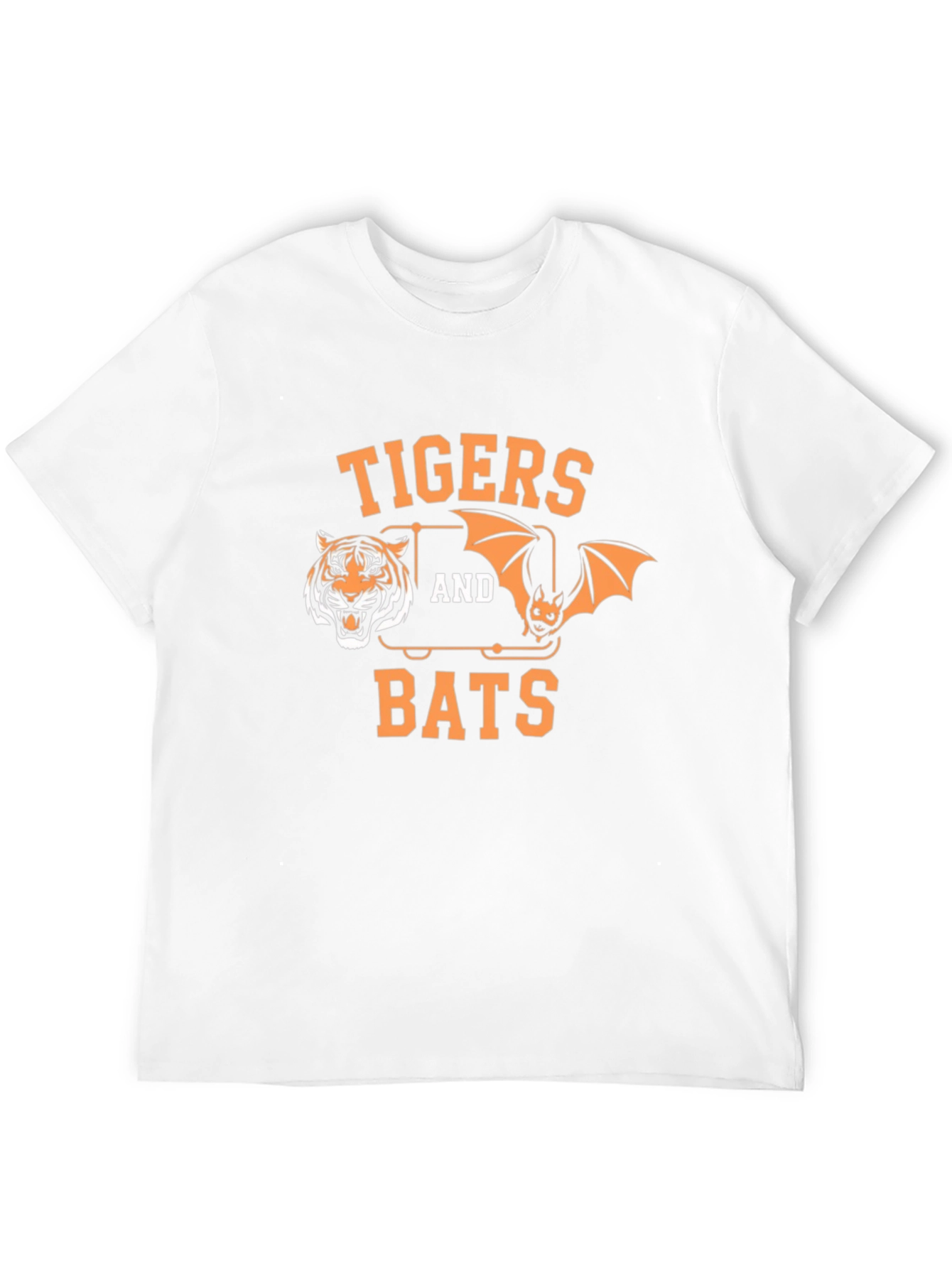 Tigers and Bats Graphic Print Black T-Shirt