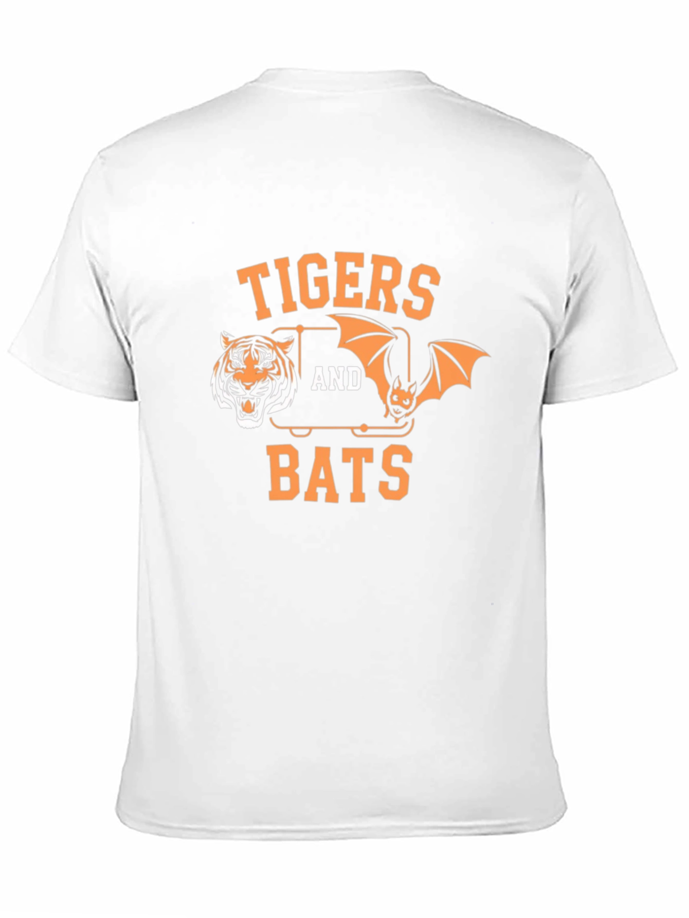 Tigers and Bats Graphic Print Black T-Shirt