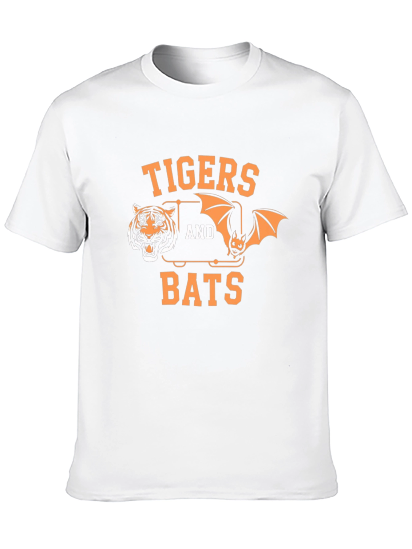 Tigers and Bats Graphic Print Black T-Shirt