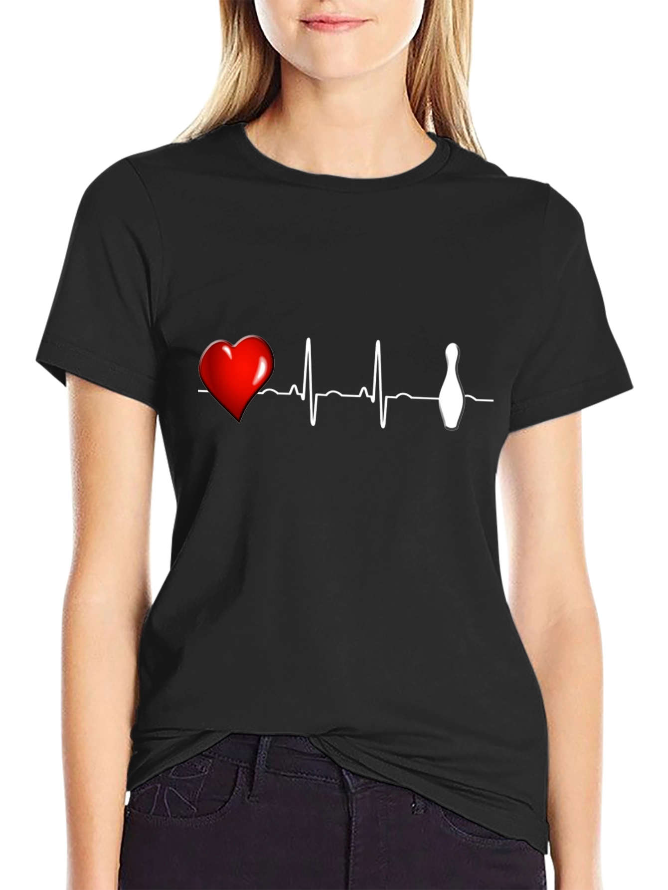 Bowling Heartbeat Graphic T-Shirt