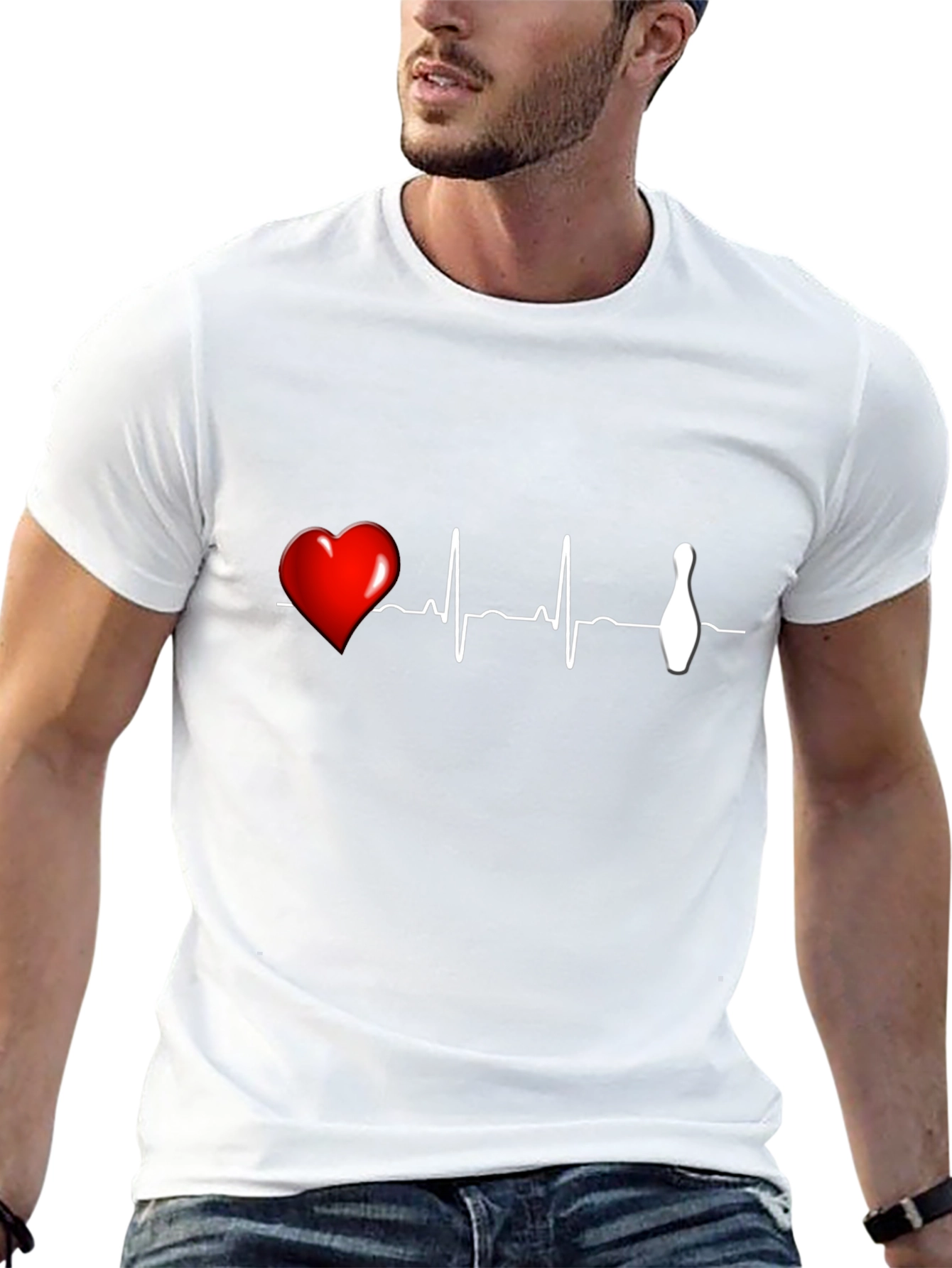 Bowling Heartbeat Graphic T-Shirt