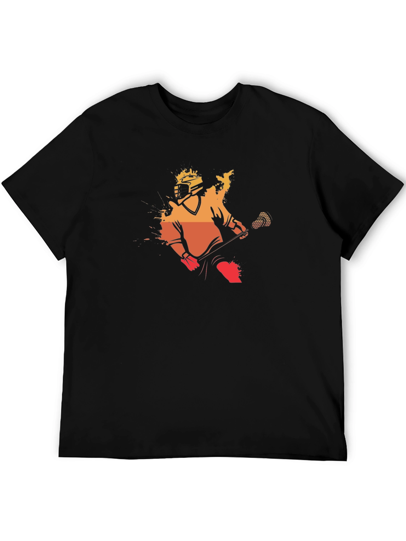 Lacrosse Player Black Graphic Tee