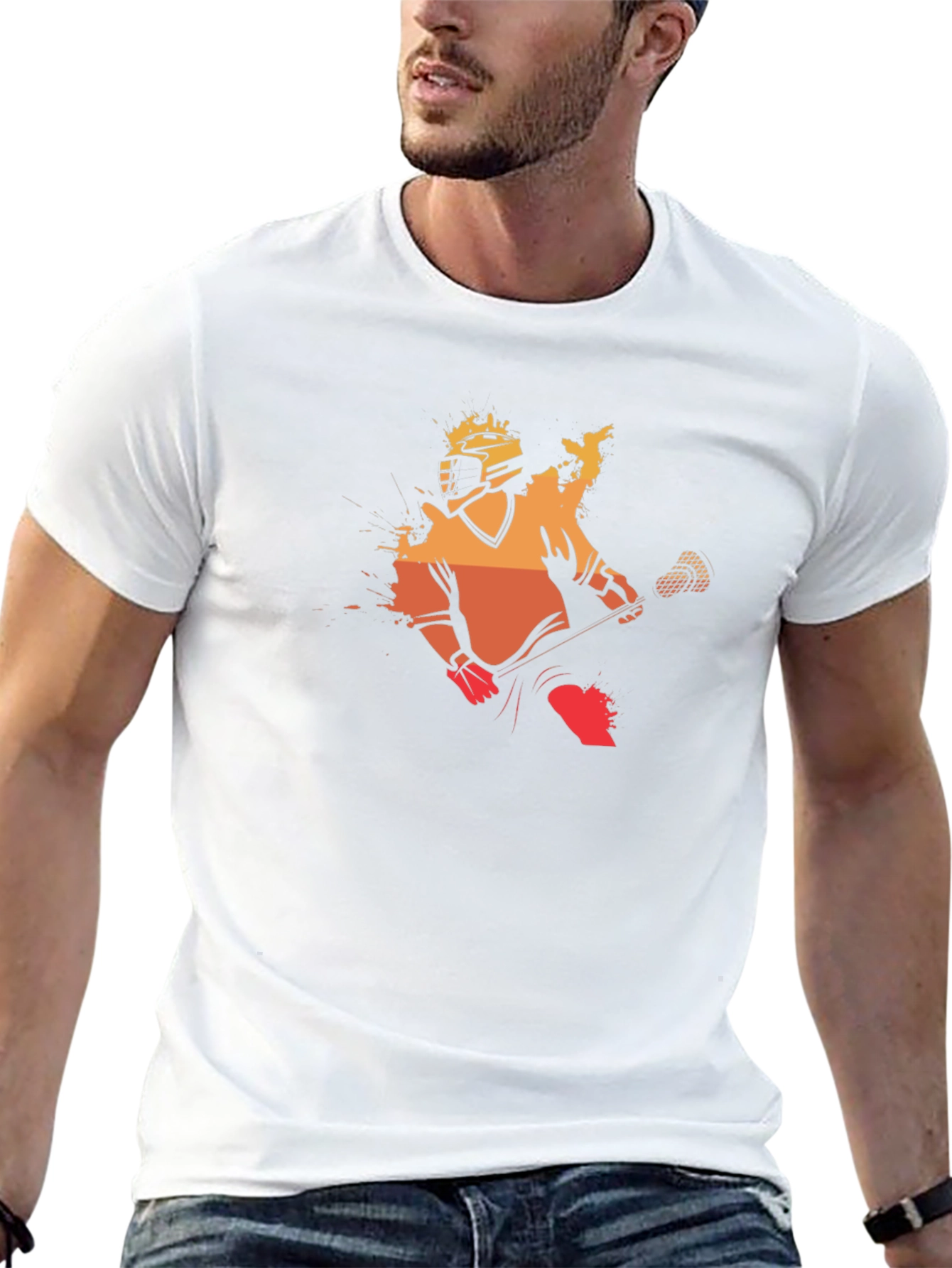 Lacrosse Player Black Graphic Tee