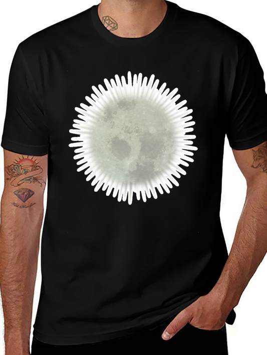 Moonburst Graphic Tee - Stylish Black Cotton T-Shirt